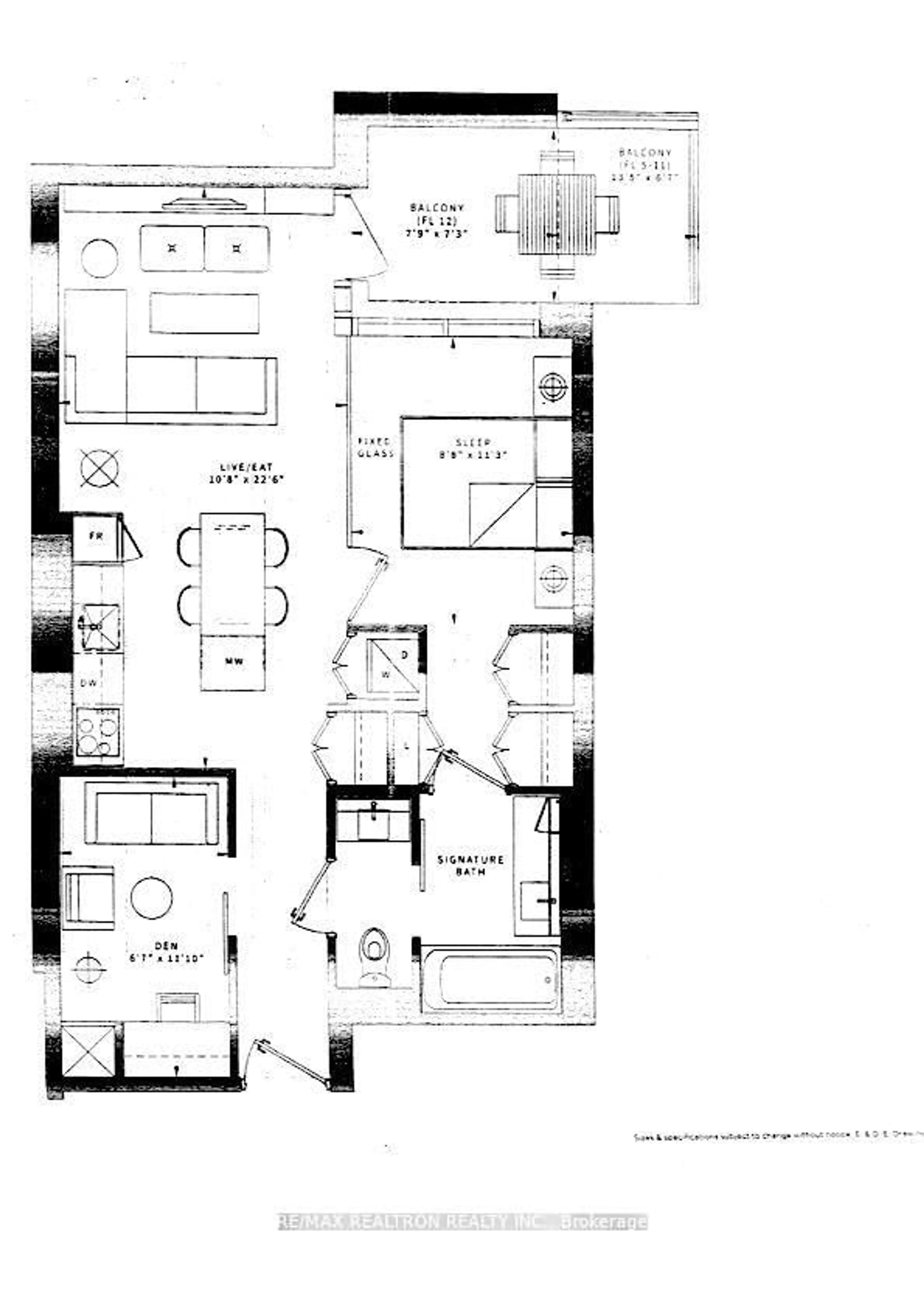 Floor plan for 505 Richmond St #801, Toronto Ontario M5V 0P4