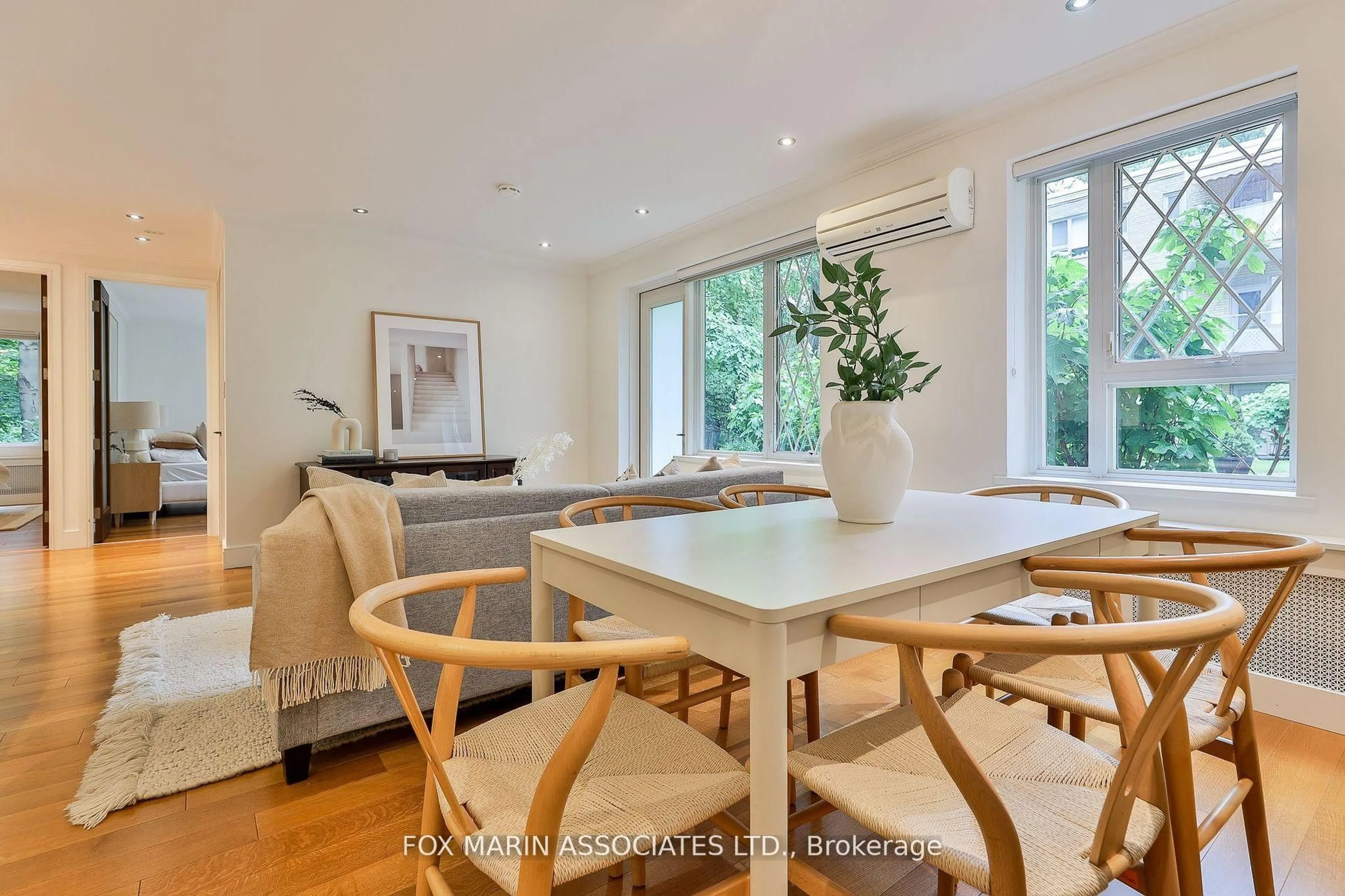 Dining room, wood/laminate floor for 40 Glen Rd #107, Toronto Ontario M4W 2V1