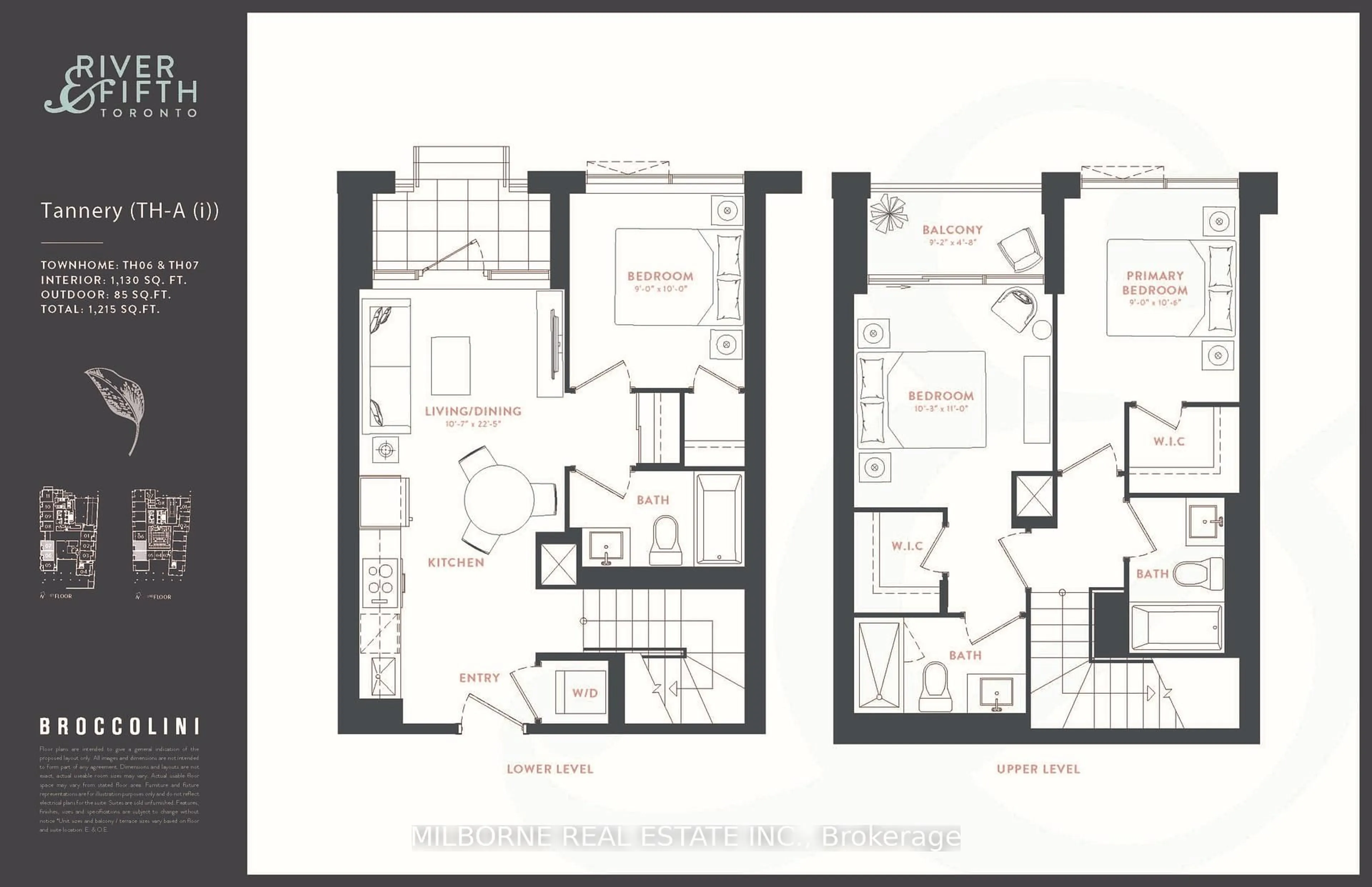 Floor plan for 5 Defries St #TH06, Toronto Ontario M5A 0W7