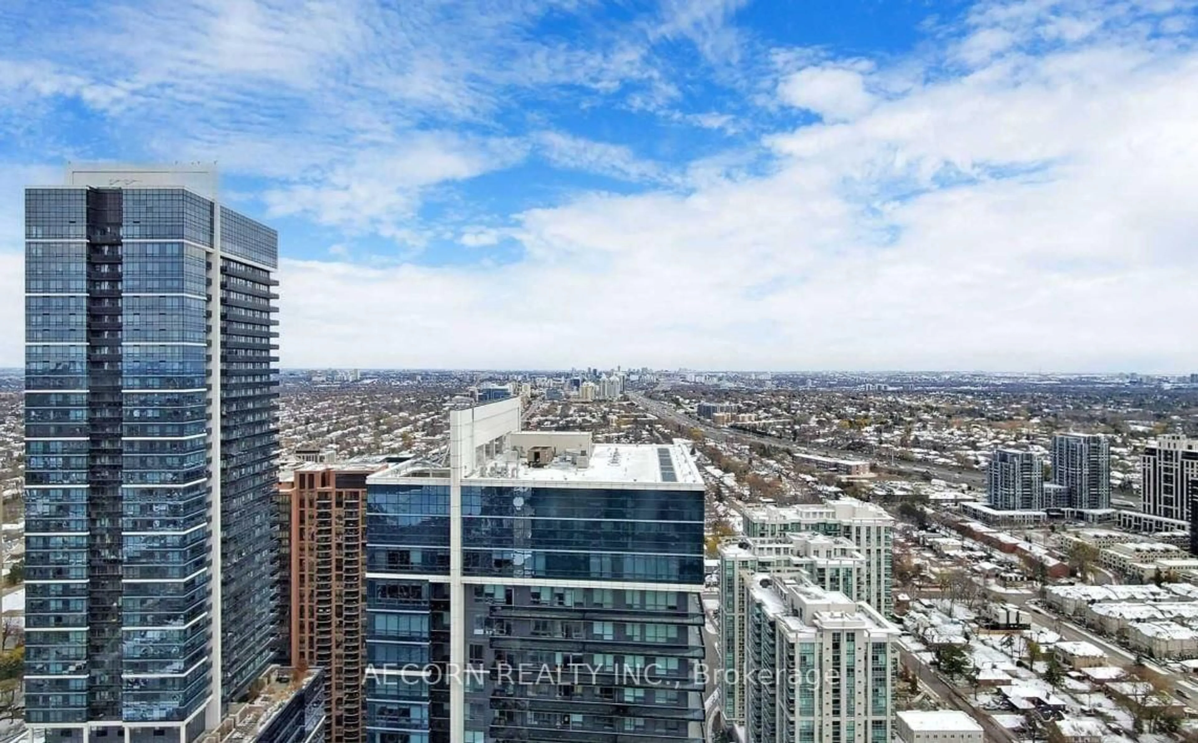 A pic from outside/outdoor area/front of a property/back of a property/a pic from drone, city buildings view from balcony for 9 Bogert Ave #4201, Toronto Ontario M2N 0H3