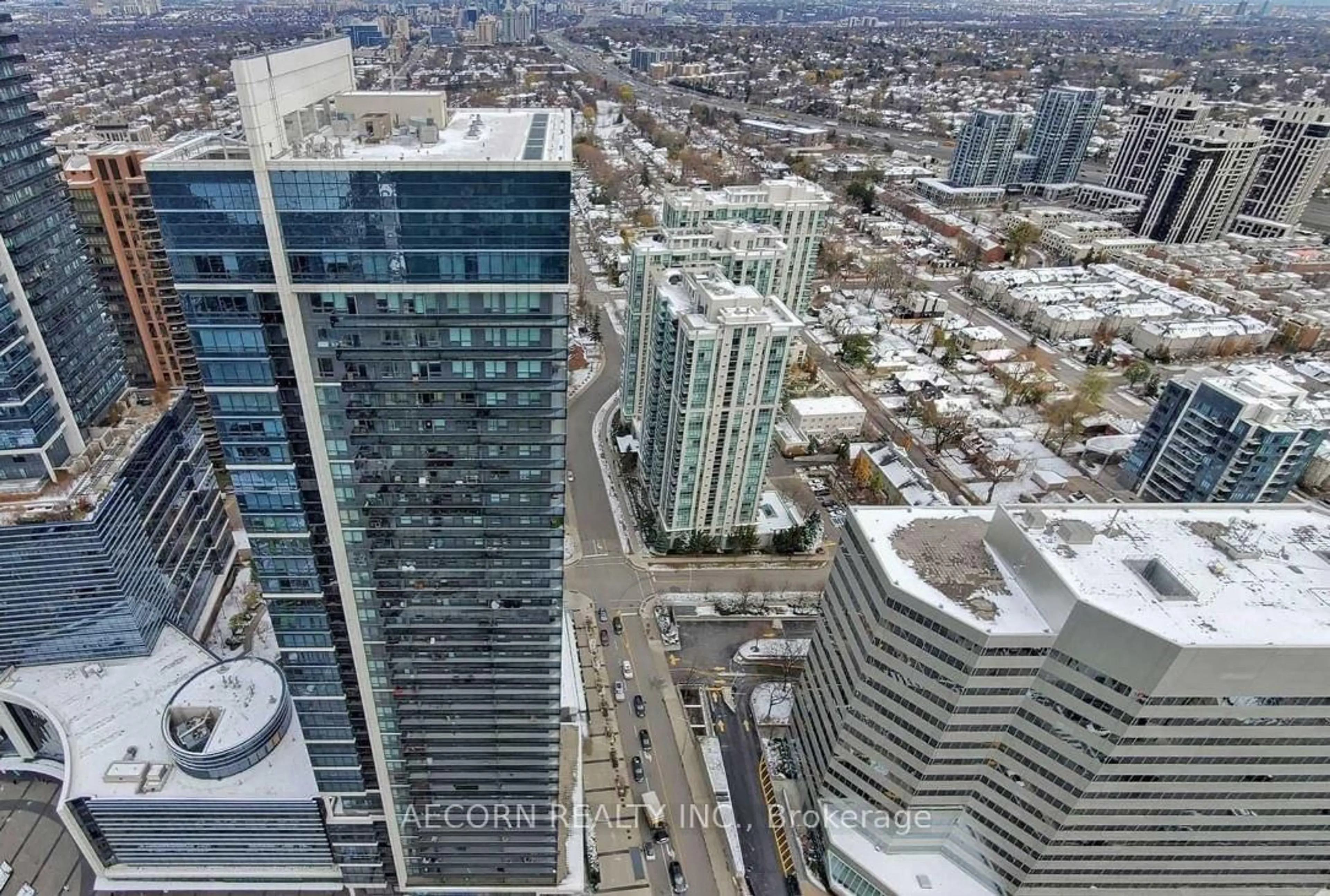 A pic from outside/outdoor area/front of a property/back of a property/a pic from drone, city buildings view from balcony for 9 Bogert Ave #4201, Toronto Ontario M2N 0H3