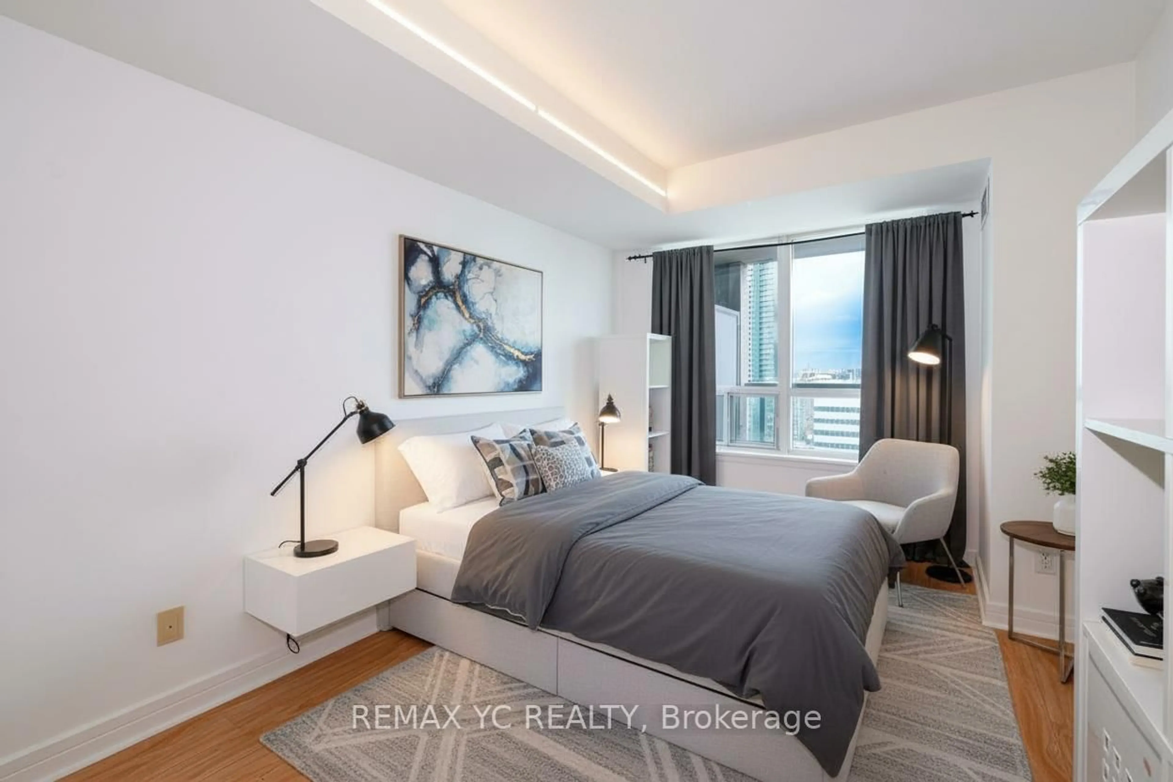 Bedroom with bed, unknown for 16 Harrison Garden Blvd #2612, Toronto Ontario M2N 7J6