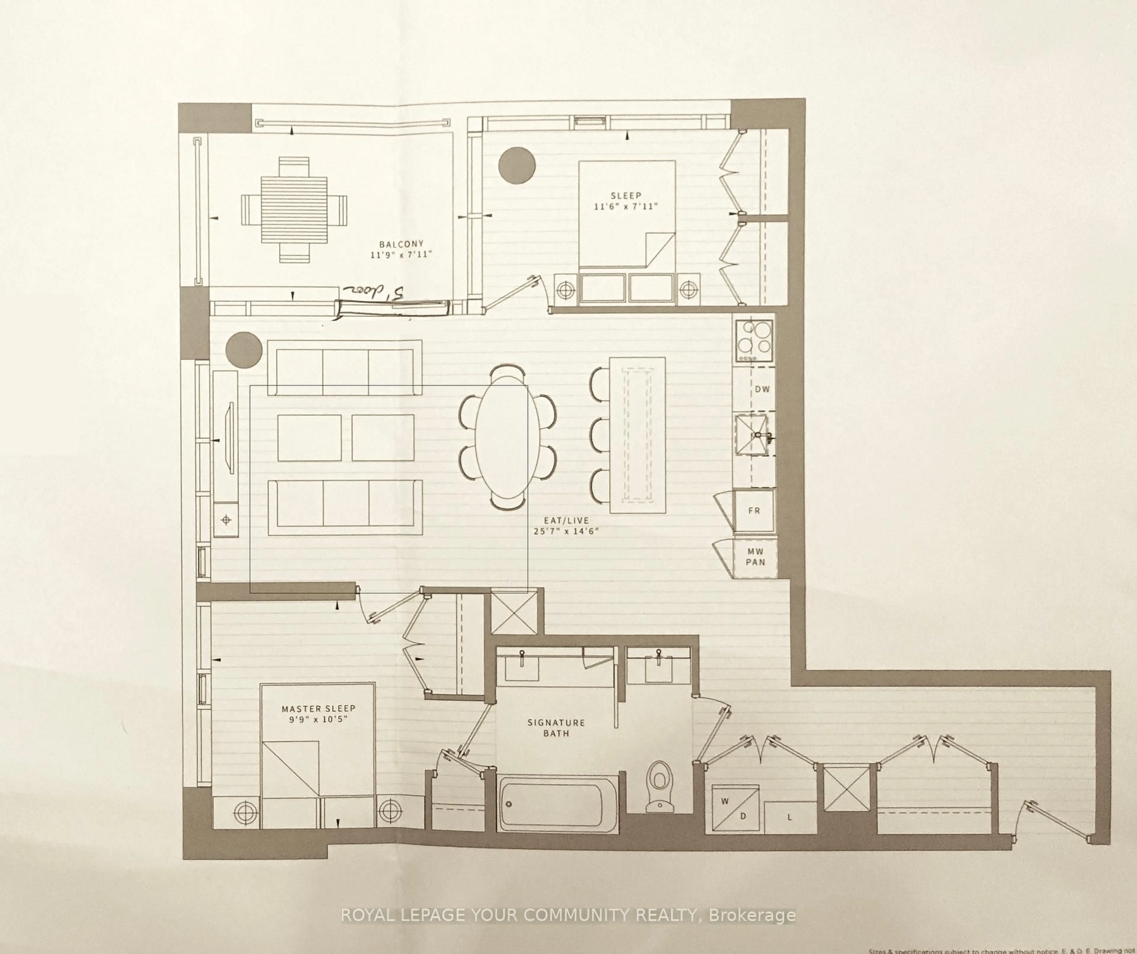 Floor plan for 505 Richmond St #612, Toronto Ontario M5V 0P4