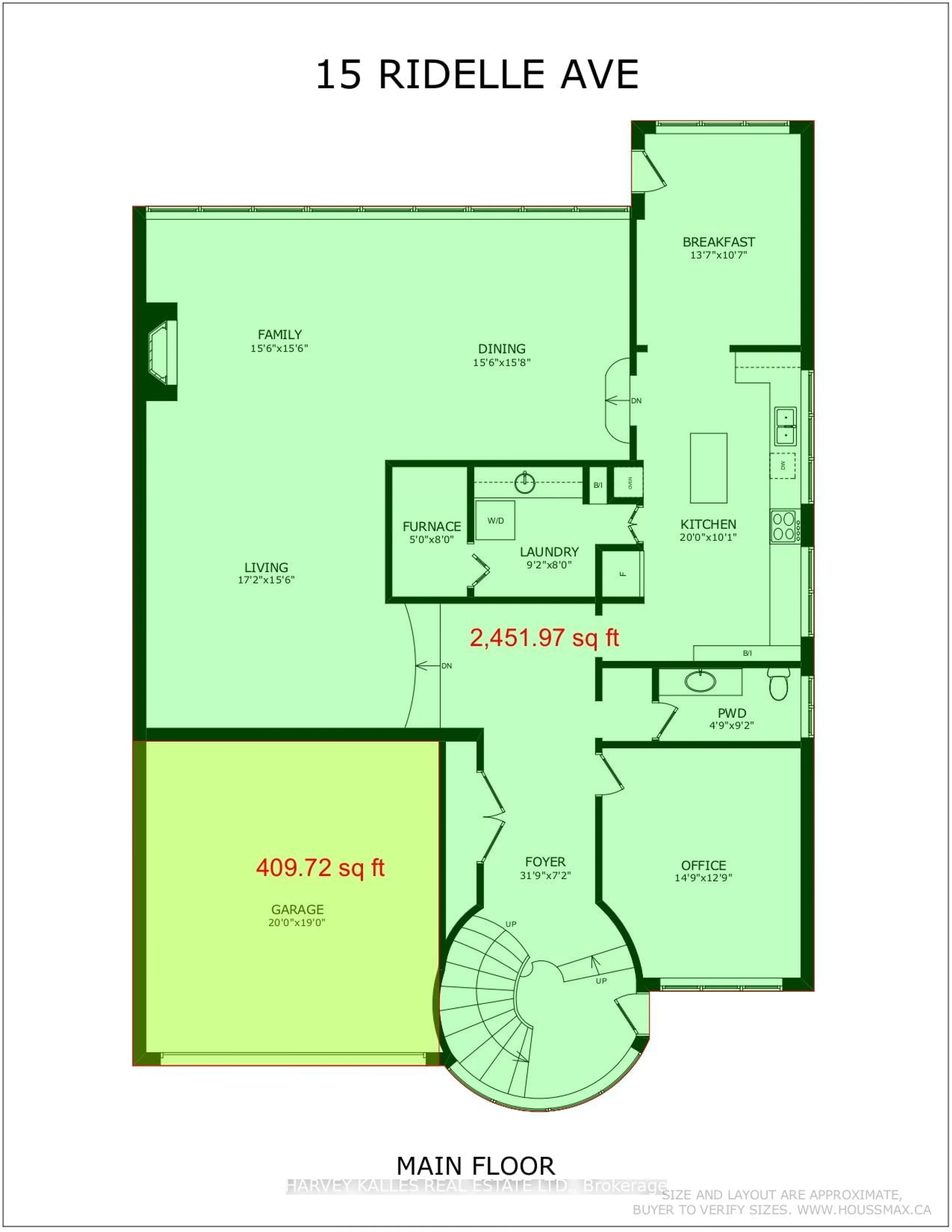 Floor plan for 15 Ridelle Ave, Toronto Ontario M6B 1H5