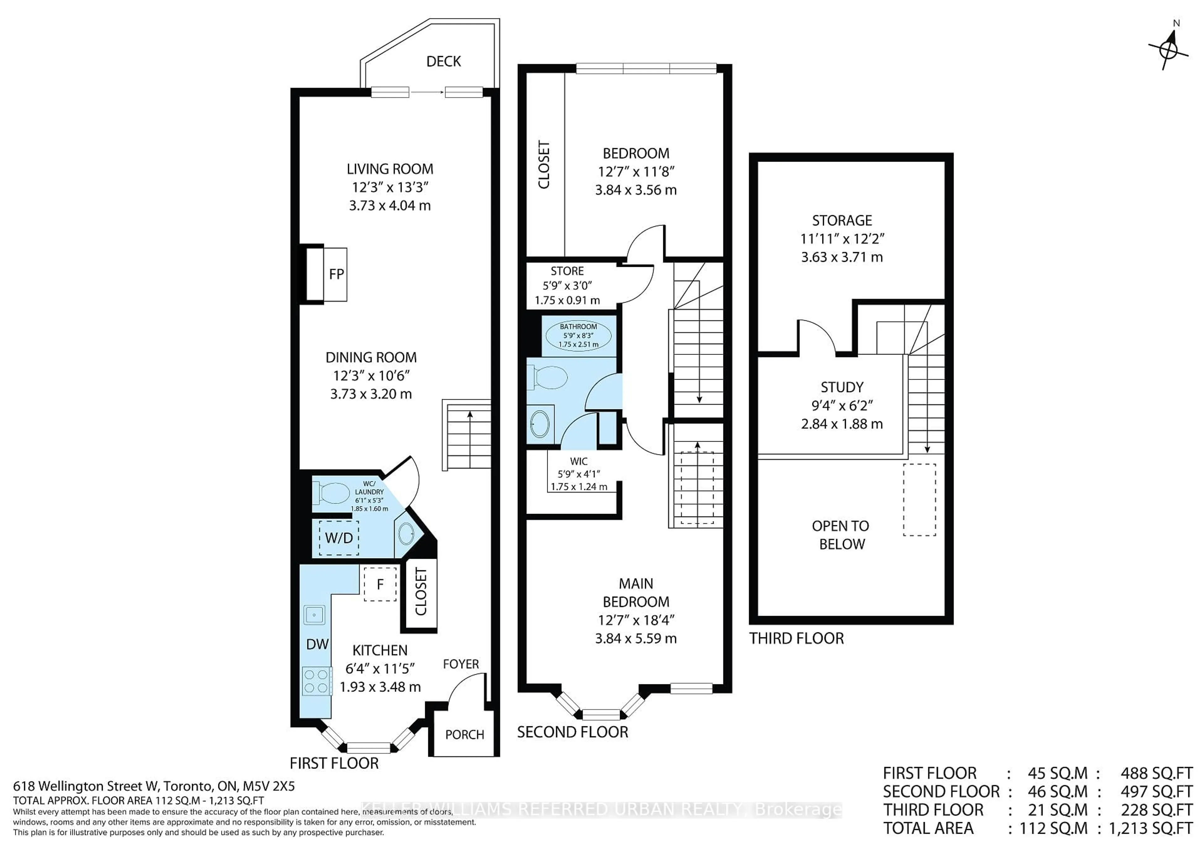Floor plan for 574 Wellington St #618, Toronto Ontario M5V 2X5