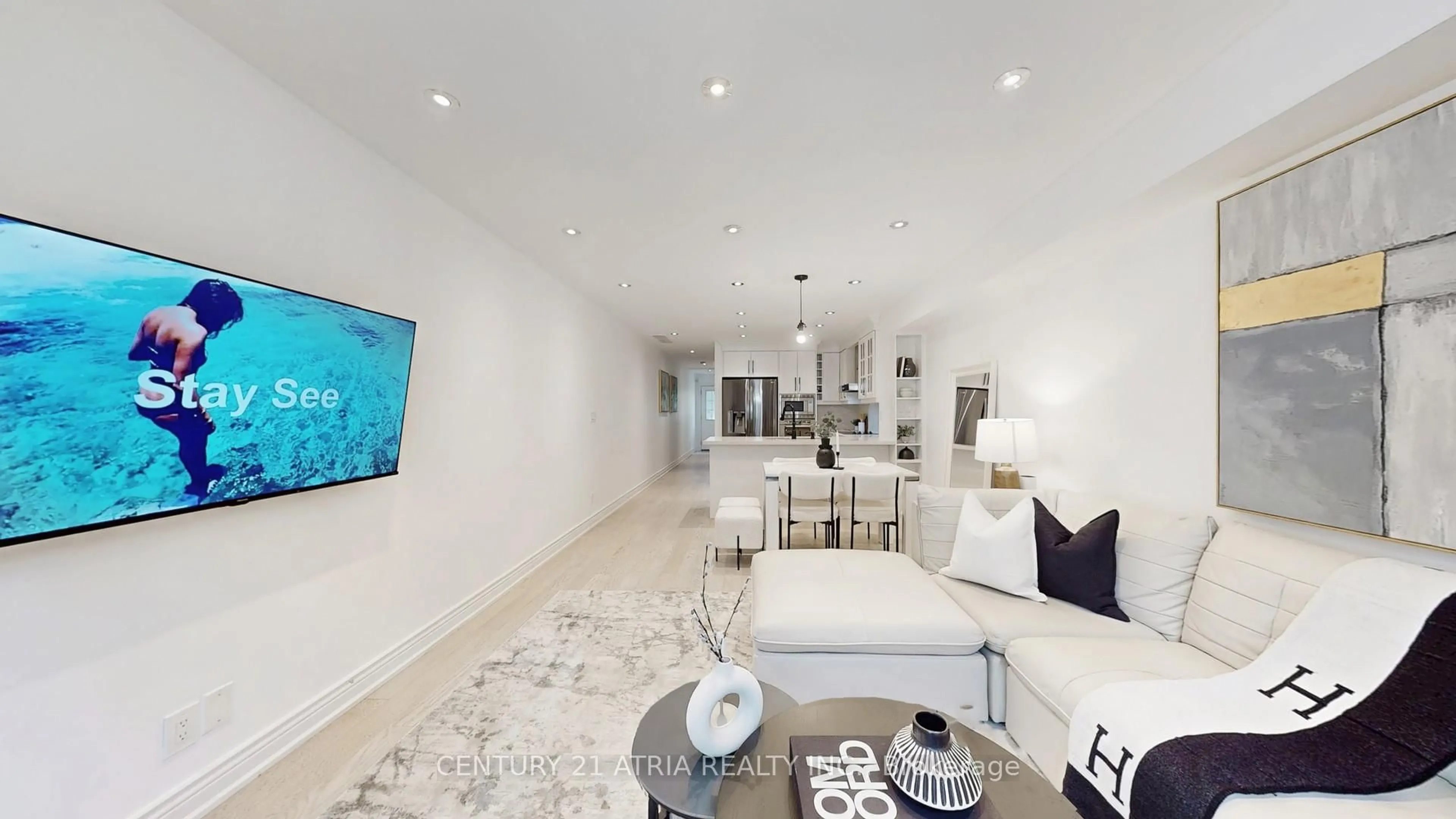 Living room with furniture, ceramic/tile floor for 55 Cedarcroft Blvd #8, Toronto Ontario M2R 3Y1