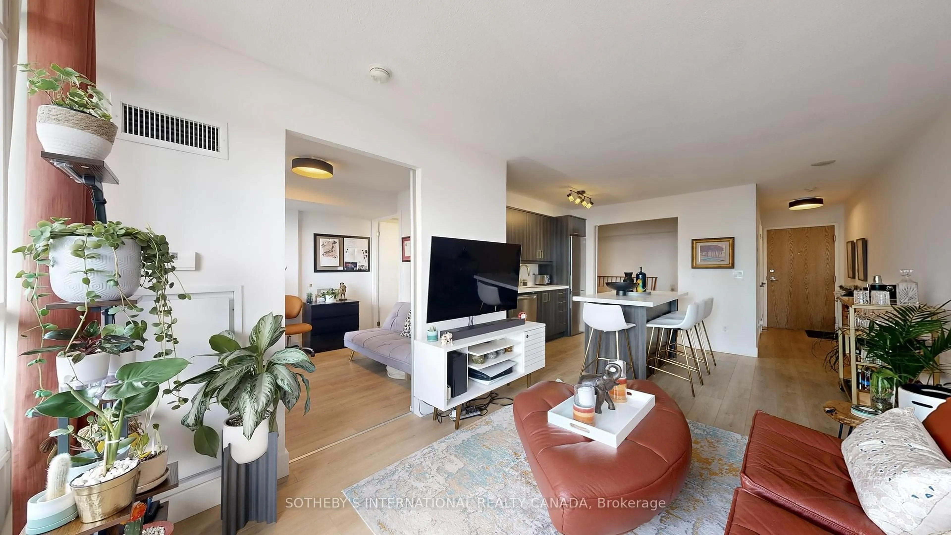 Living room with furniture, unknown for 38 Joe Shuster Way #1123, Toronto Ontario M6K 0A5