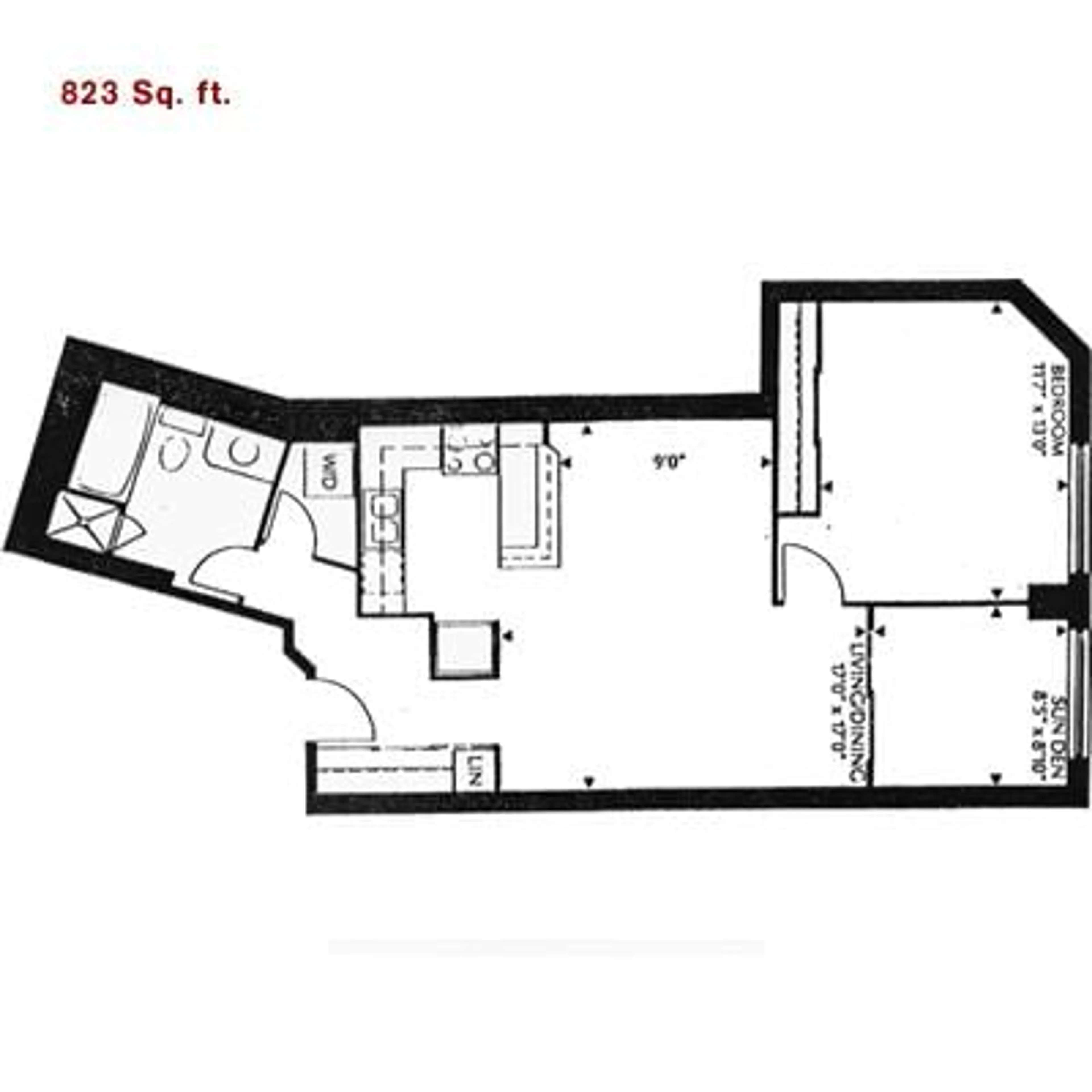 Floor plan for 25 The Esplanade #2410, Toronto Ontario M5E 1W5