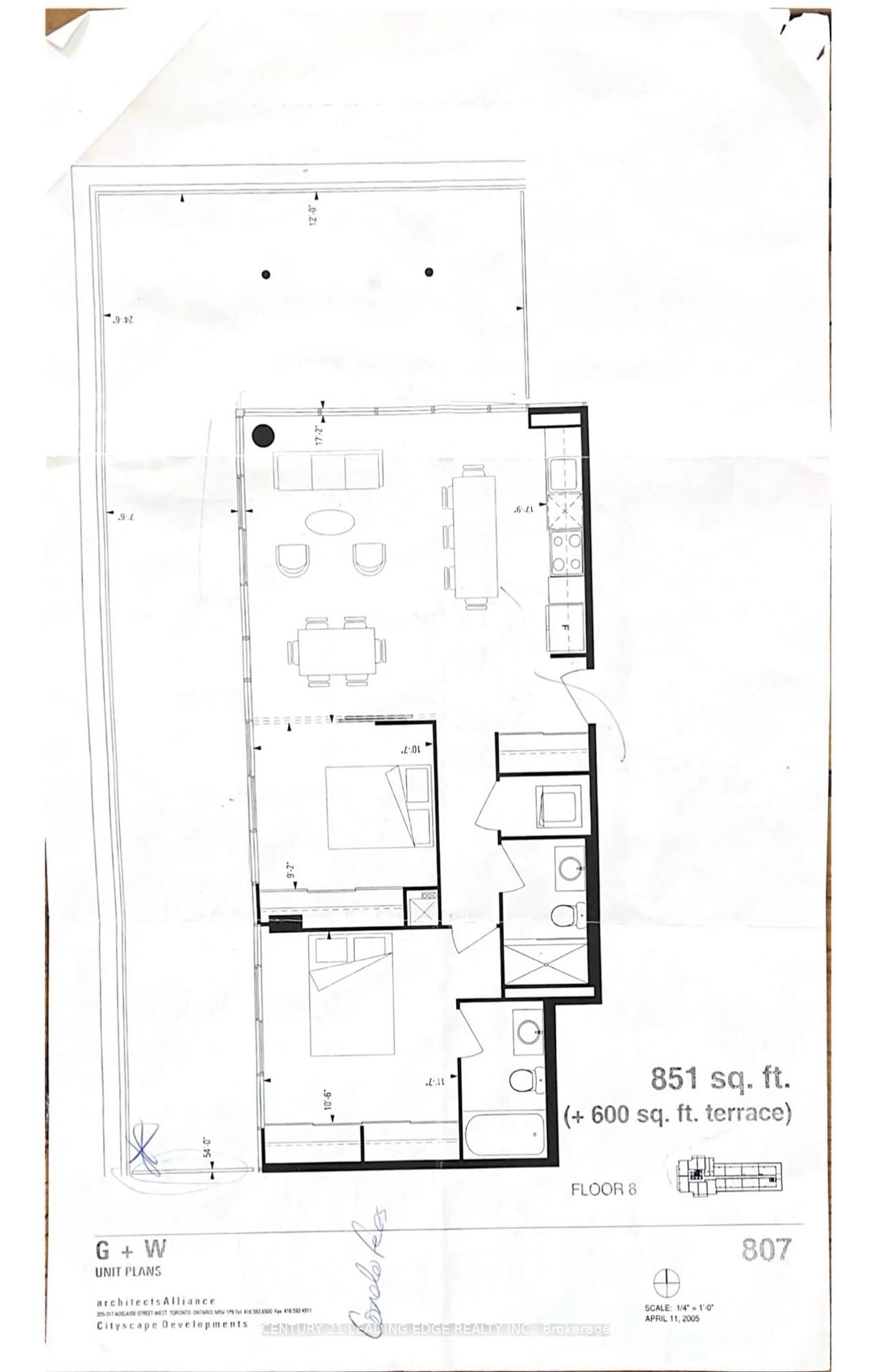 Floor plan for 33 Mill St #807, Toronto Ontario M5A 3R3