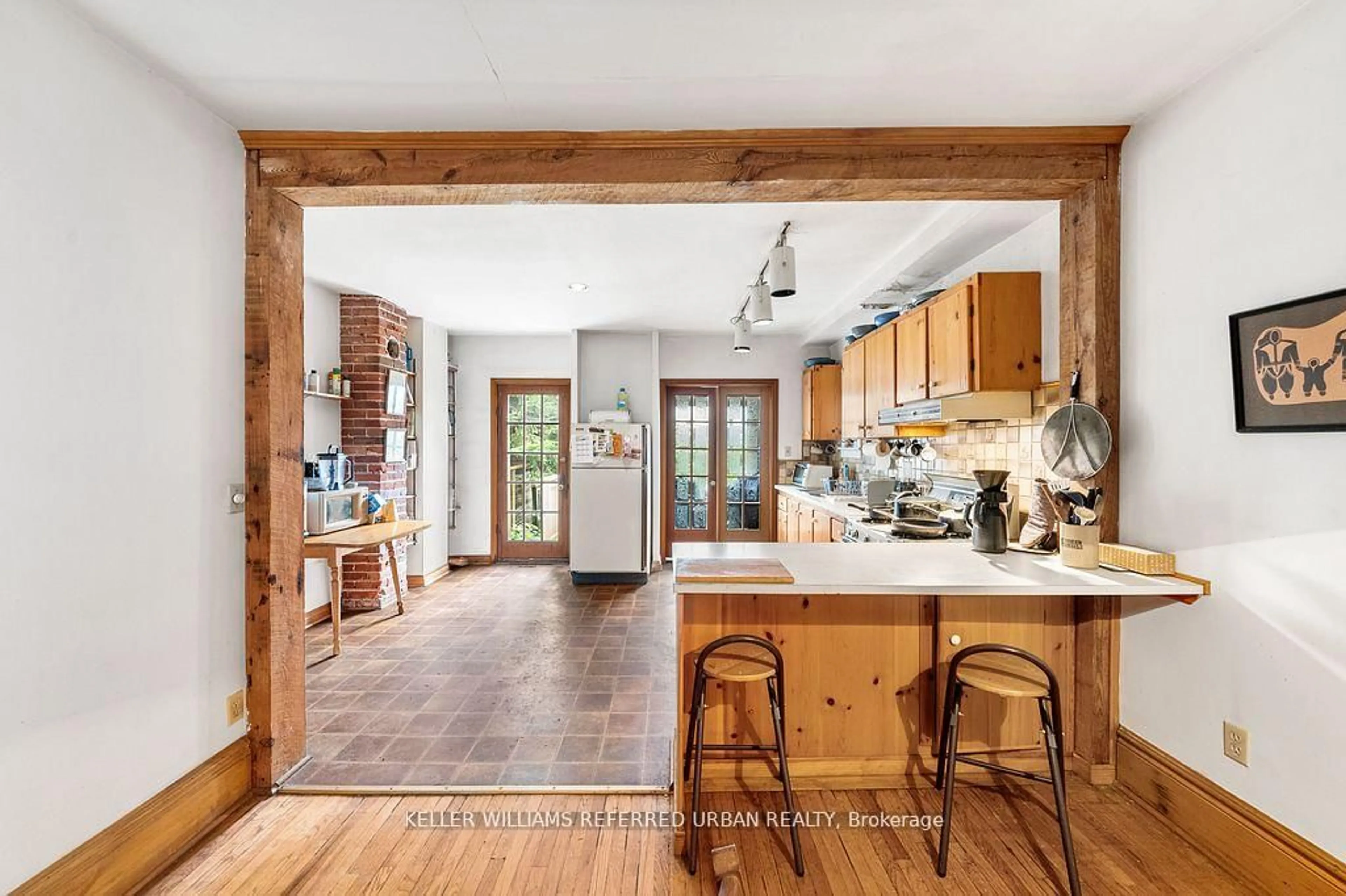 Open concept kitchen, ceramic/tile floor for 123 Gore Vale Ave, Toronto Ontario M6J 2R5