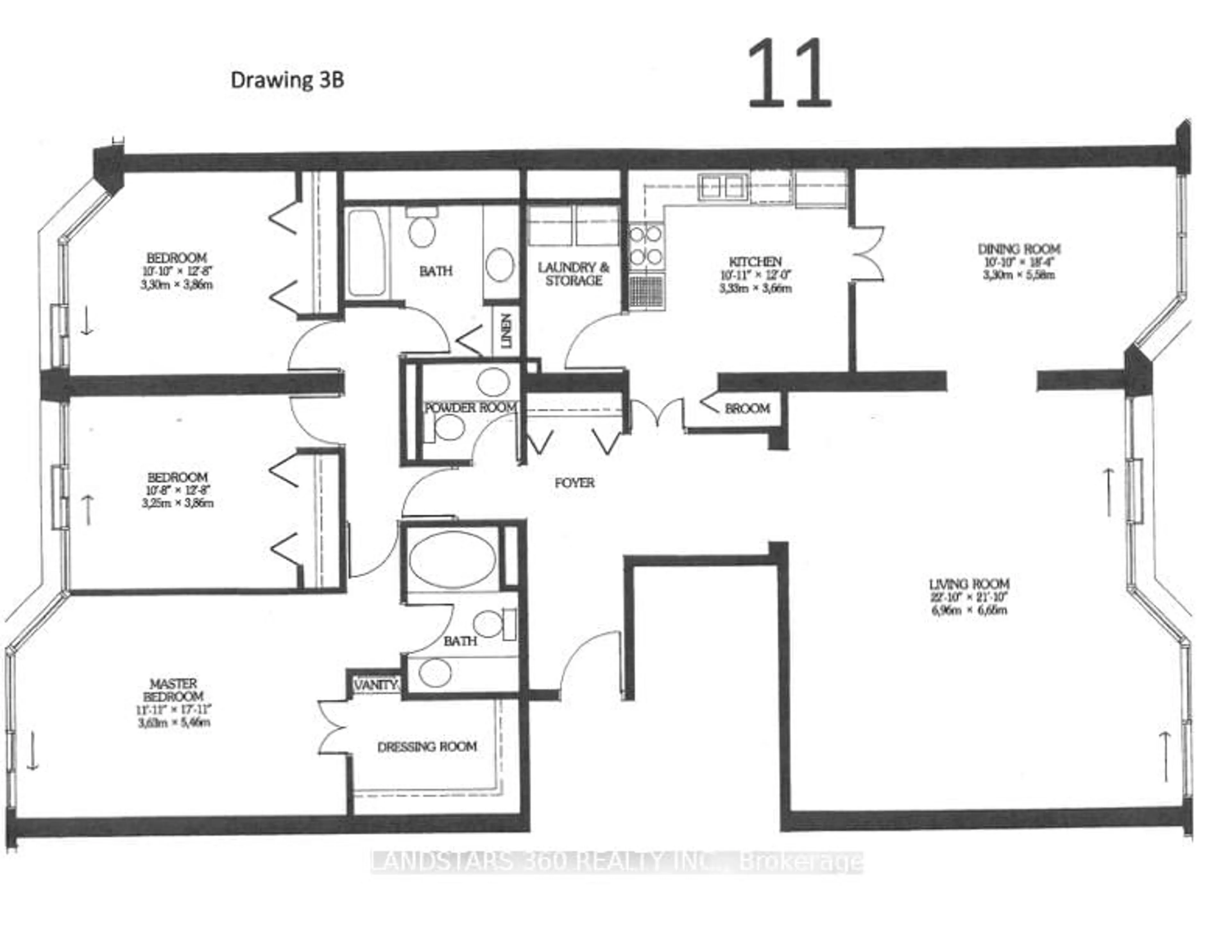 Floor plan for 55 Harbour Sq #3311, Toronto Ontario M5J 2L1