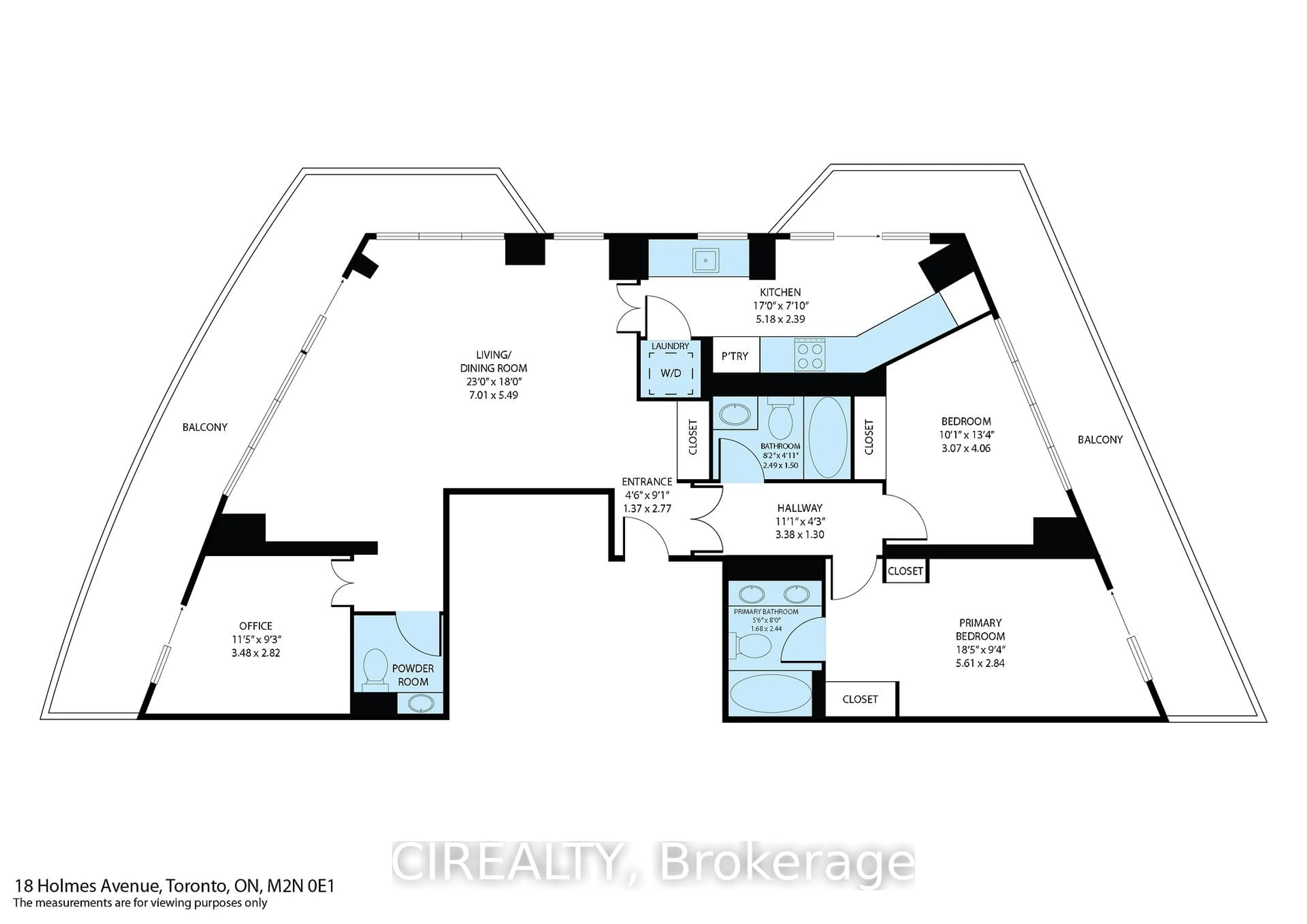 Floor plan for 18 Holmes Ave #UPH02, Toronto Ontario M2N 0E1