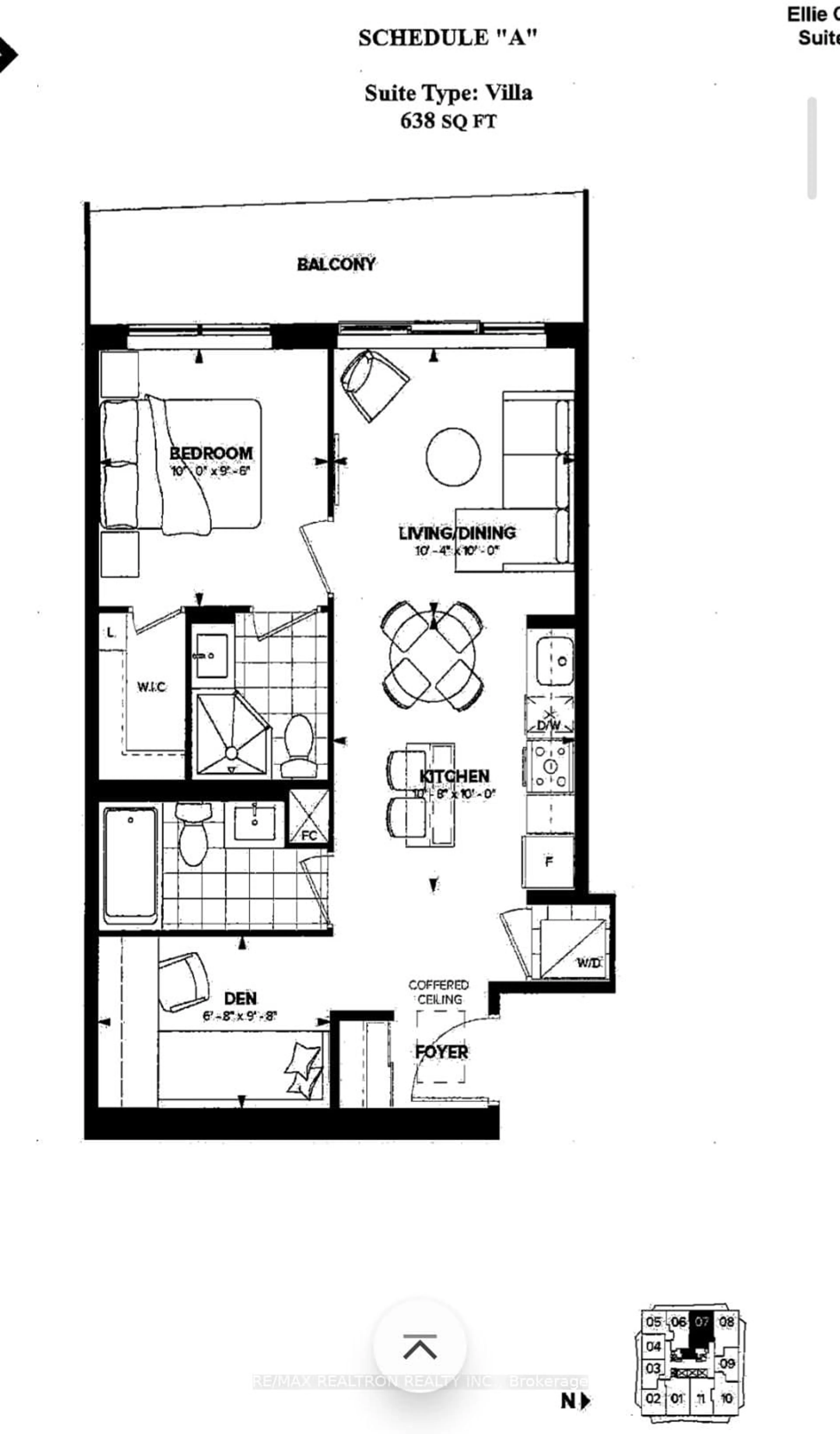 Floor plan for 15 Ellerslie Ave #507, Toronto Ontario M2N 0L7