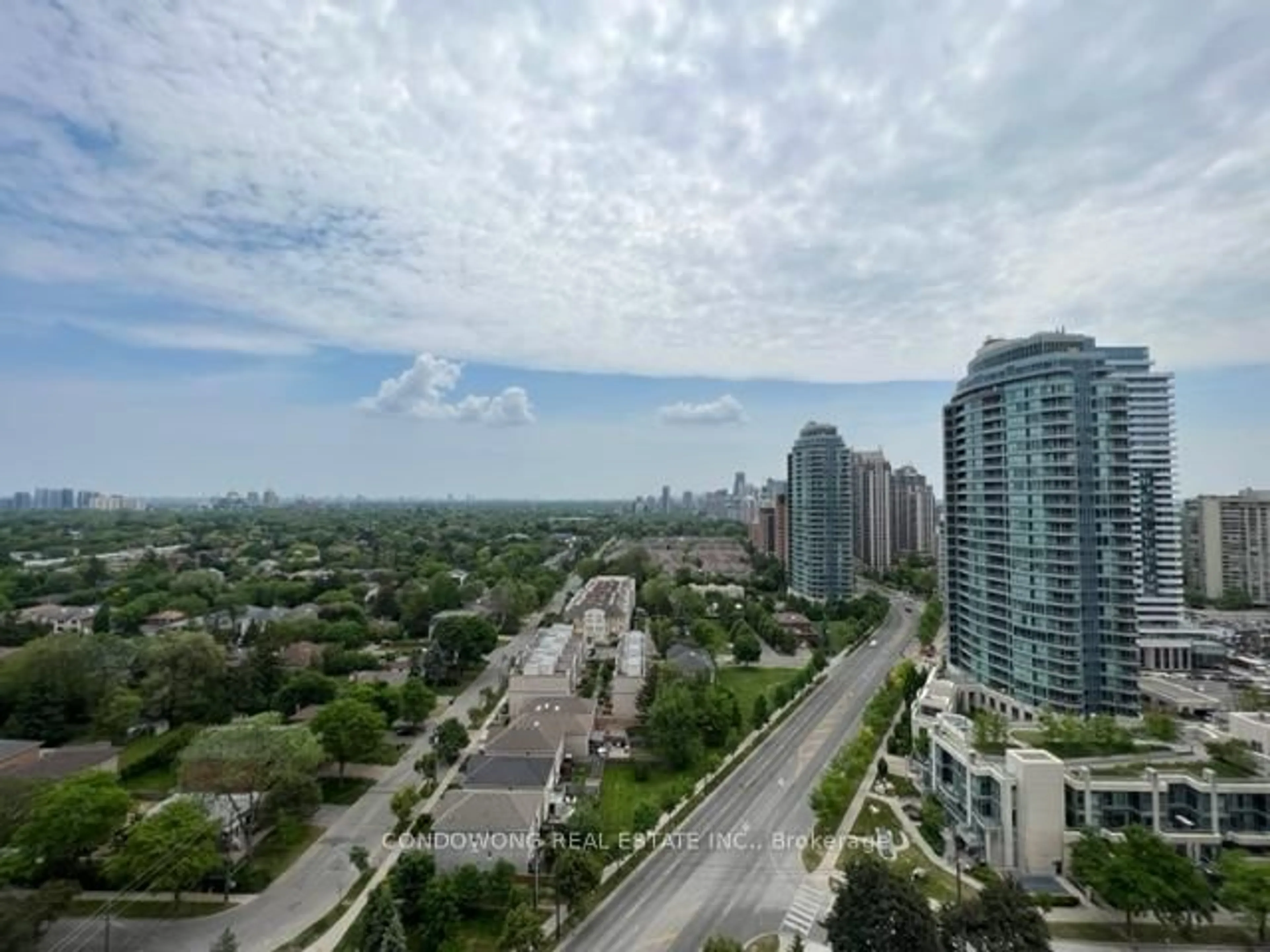 A pic from outside/outdoor area/front of a property/back of a property/a pic from drone, city buildings view from balcony for 35 Finch Ave #2309, Toronto Ontario M2N 6Z8