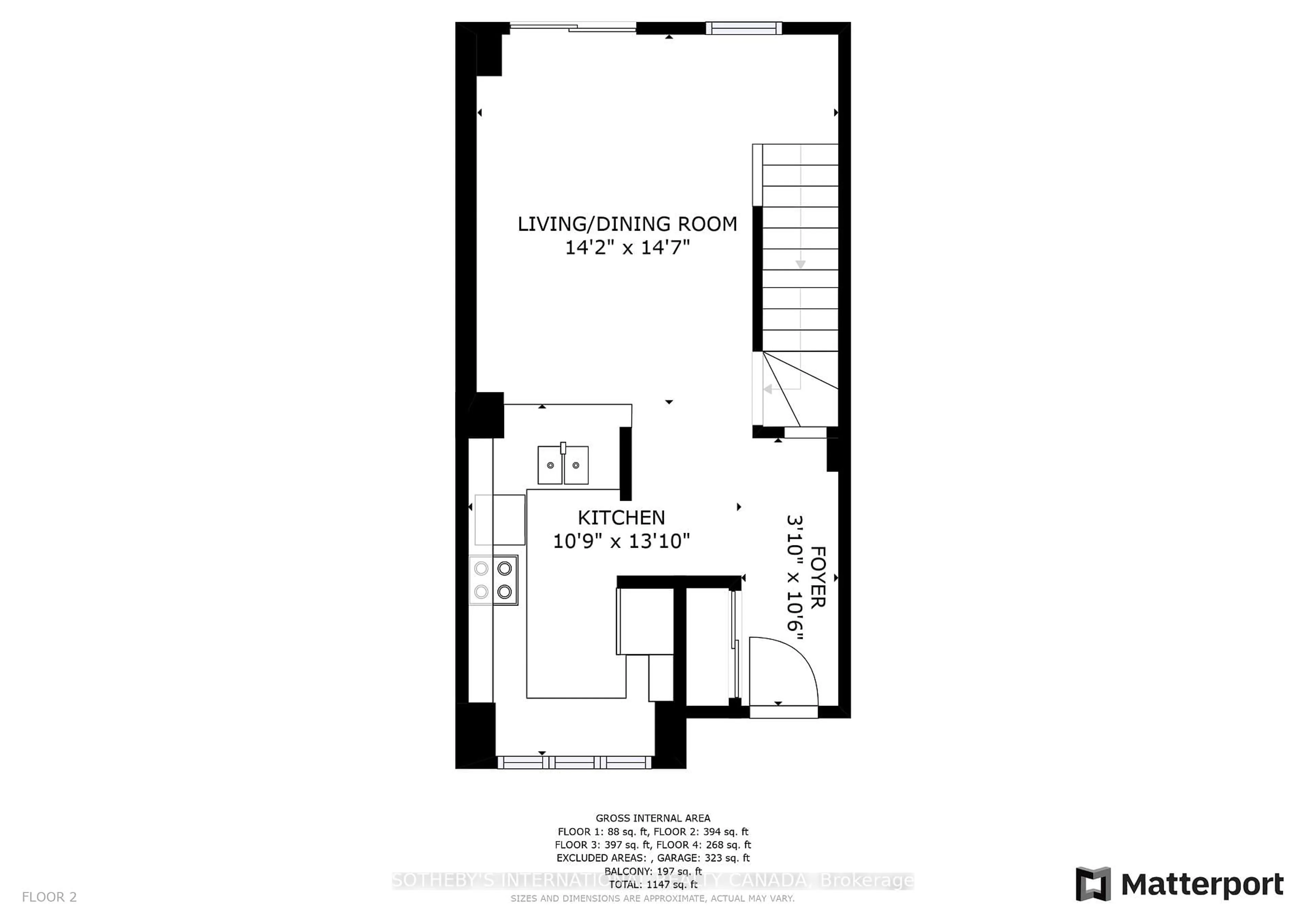 Floor plan for 58A Poulett St, Toronto Ontario M5A 1Z5