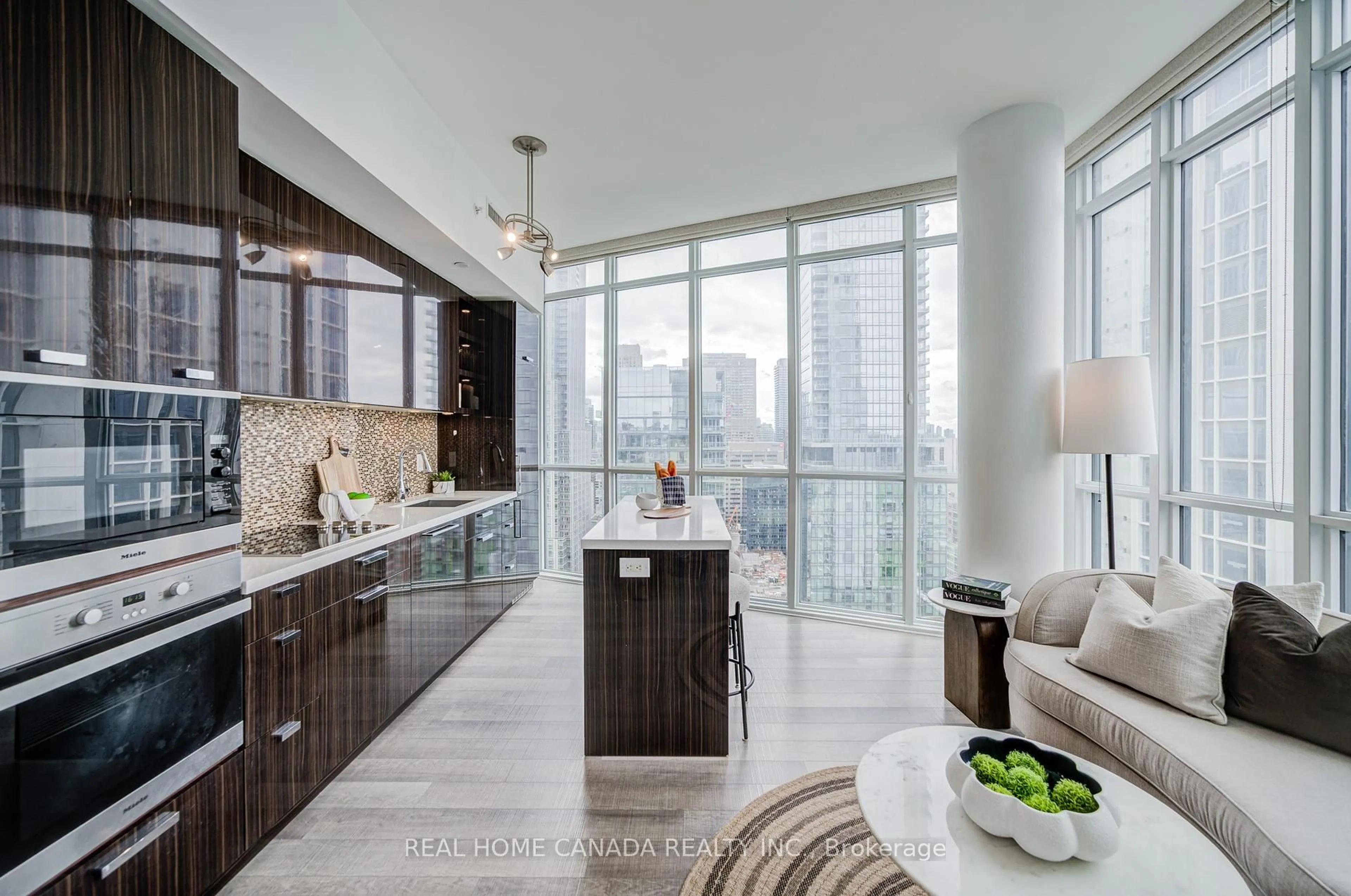 Contemporary kitchen, ceramic/tile floor for 32 Davenport Rd #2608, Toronto Ontario M5R 1H3