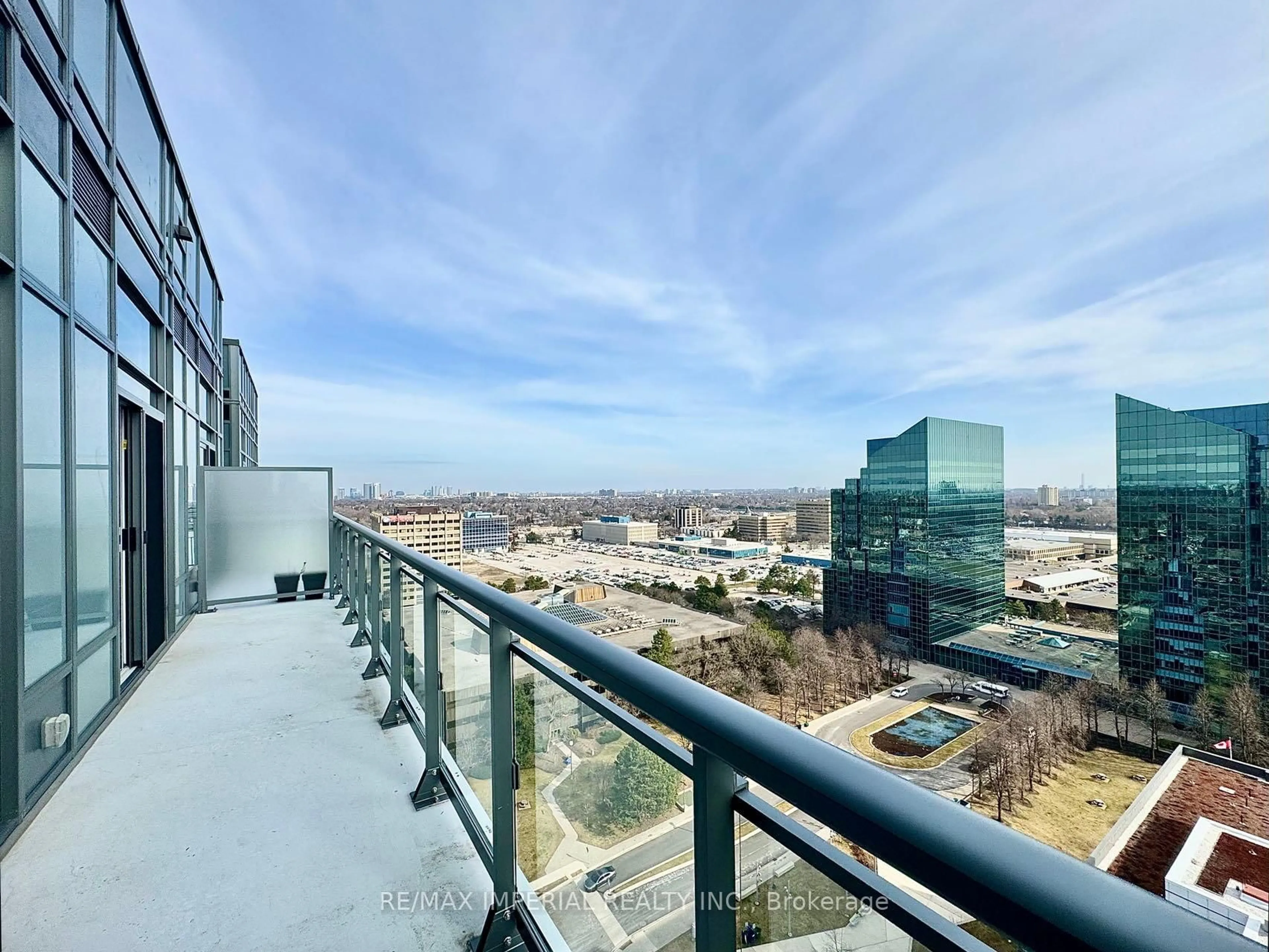 Balcony in the apartment, city buildings view from balcony for 60 Ann O'reilly Rd #PH63, Toronto Ontario M2J 0C9