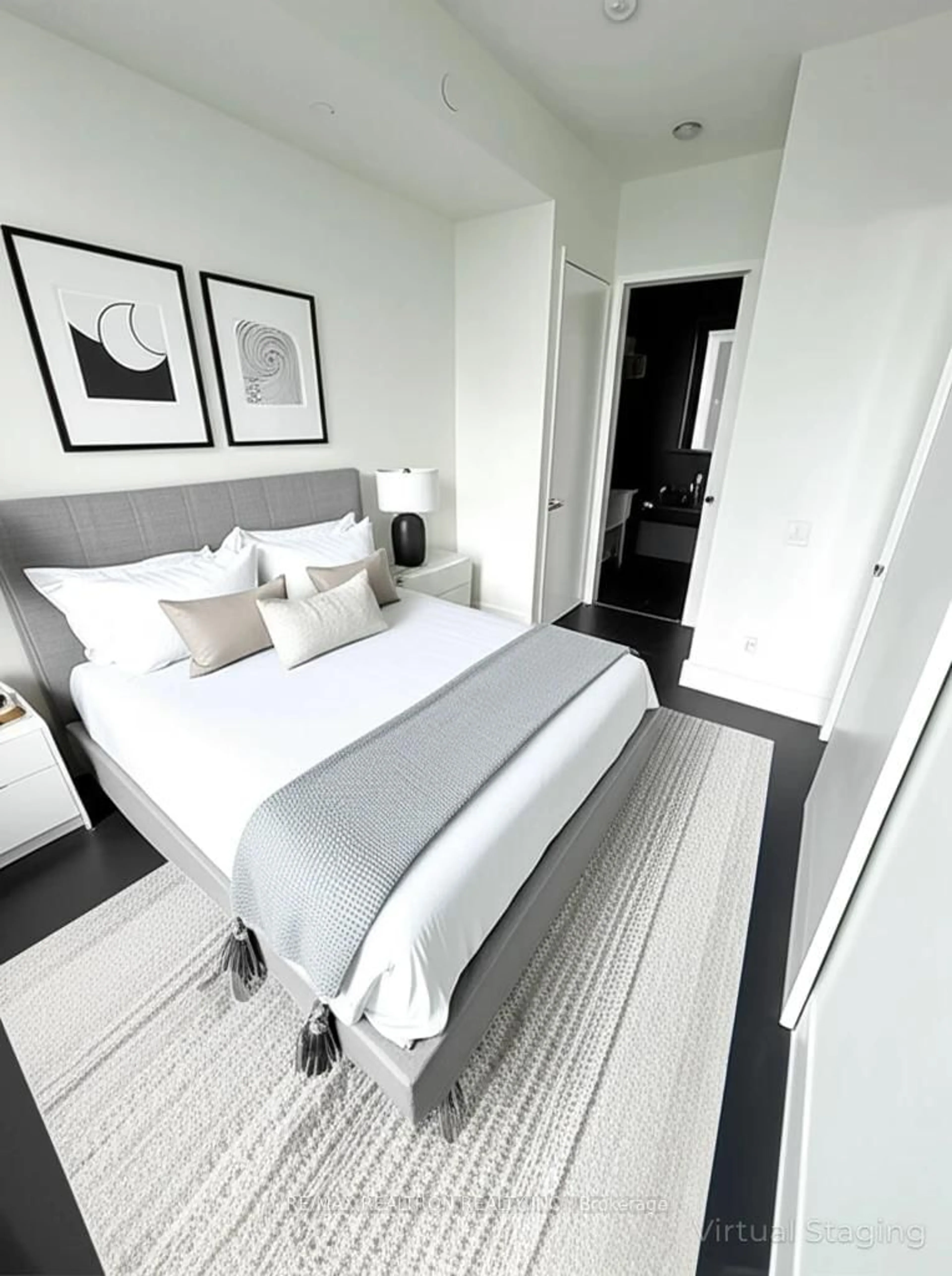 Bedroom with bed, carpet floor for 11 Yorkville Ave #5804, Toronto Ontario M4W 1L2