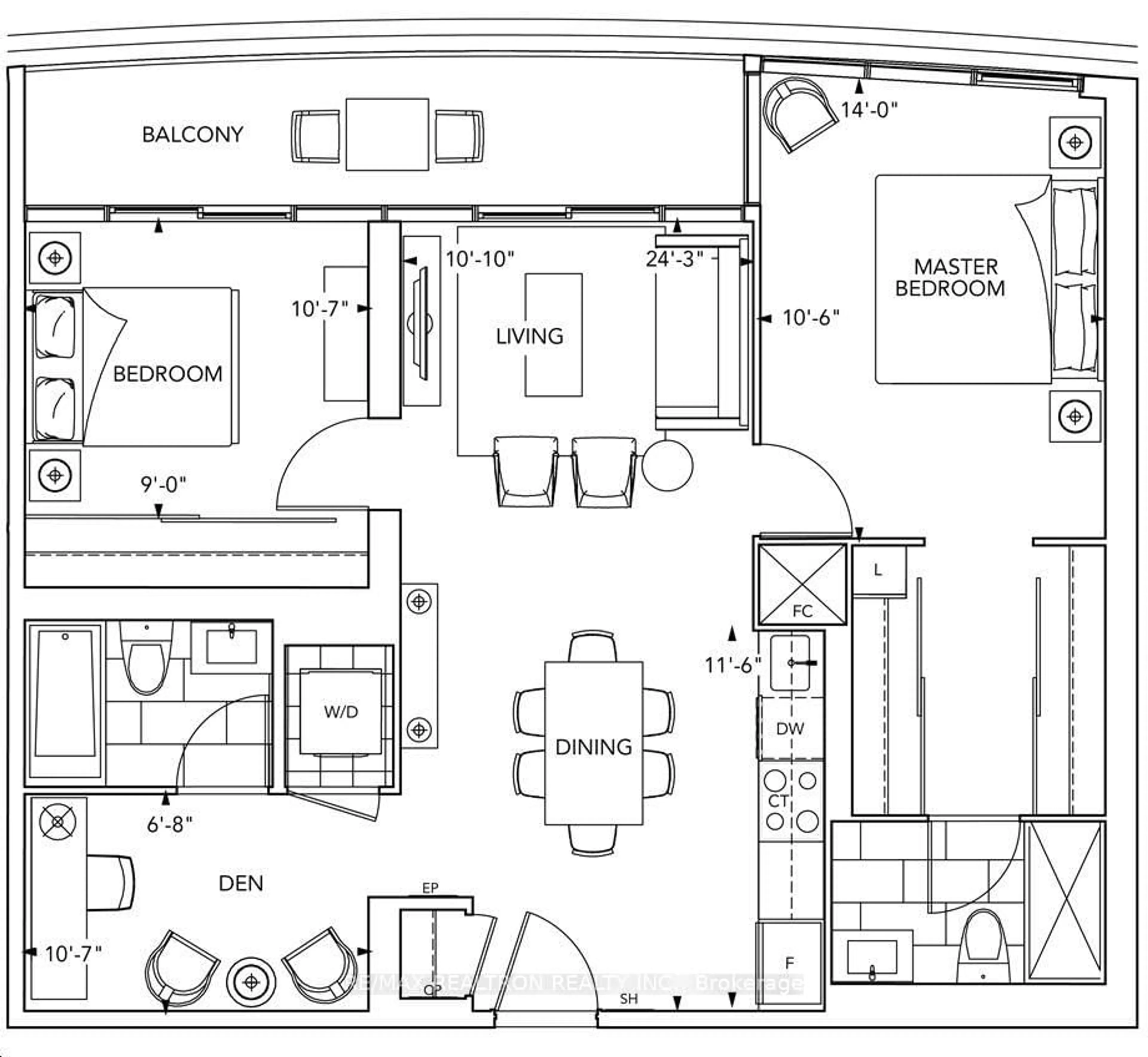 Floor plan for 585 Bloor St #4121, Toronto Ontario M4W 0B3