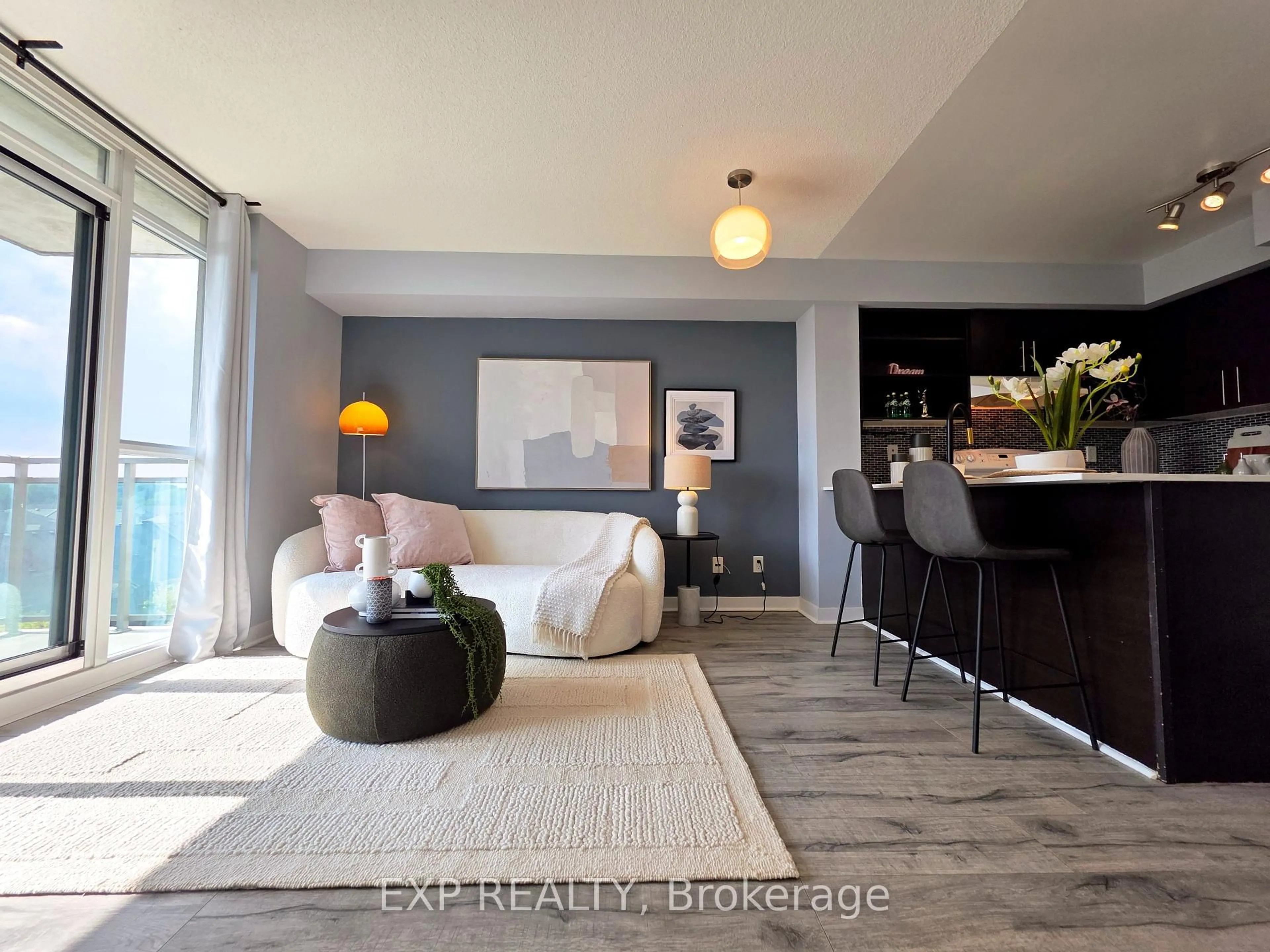 Living room with furniture, unknown for 120 Dallimore Circ #723, Toronto Ontario M3C 4J1