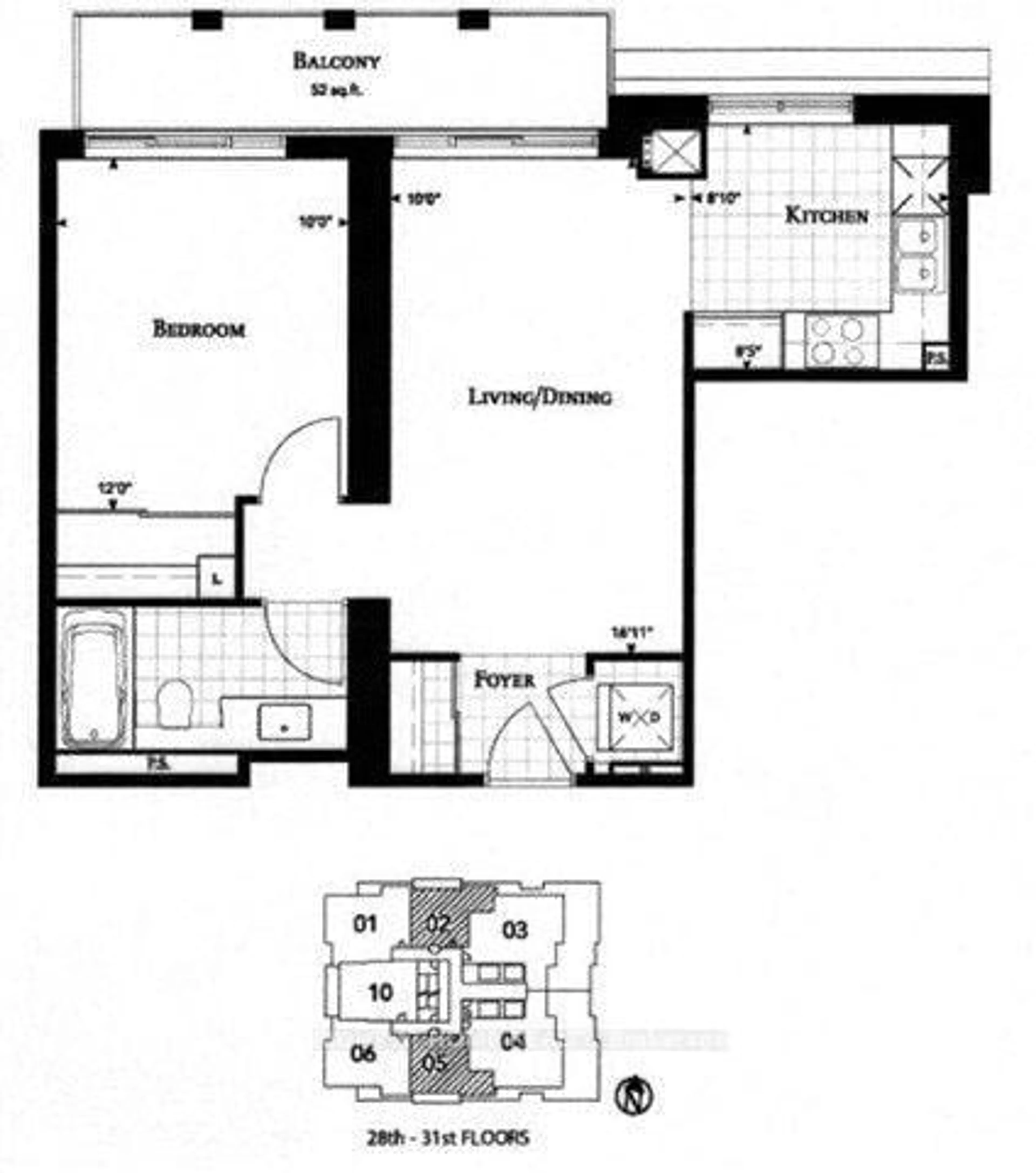 Floor plan for 35 Balmuto St #2805, Toronto Ontario M4Y 0A3