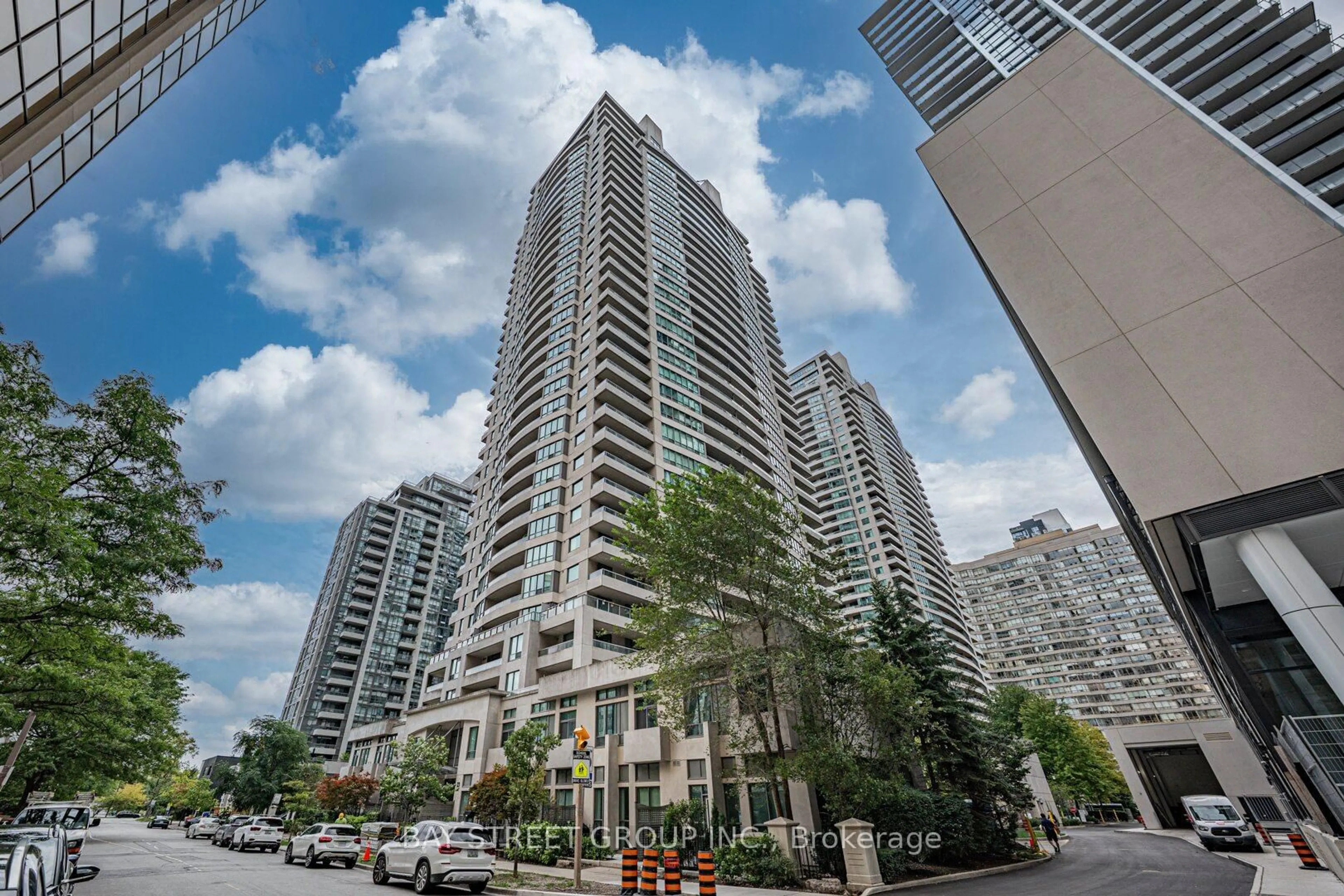 Patio, city buildings view from balcony for 23 Hollywood Ave #3802, Toronto Ontario M2N 7L8