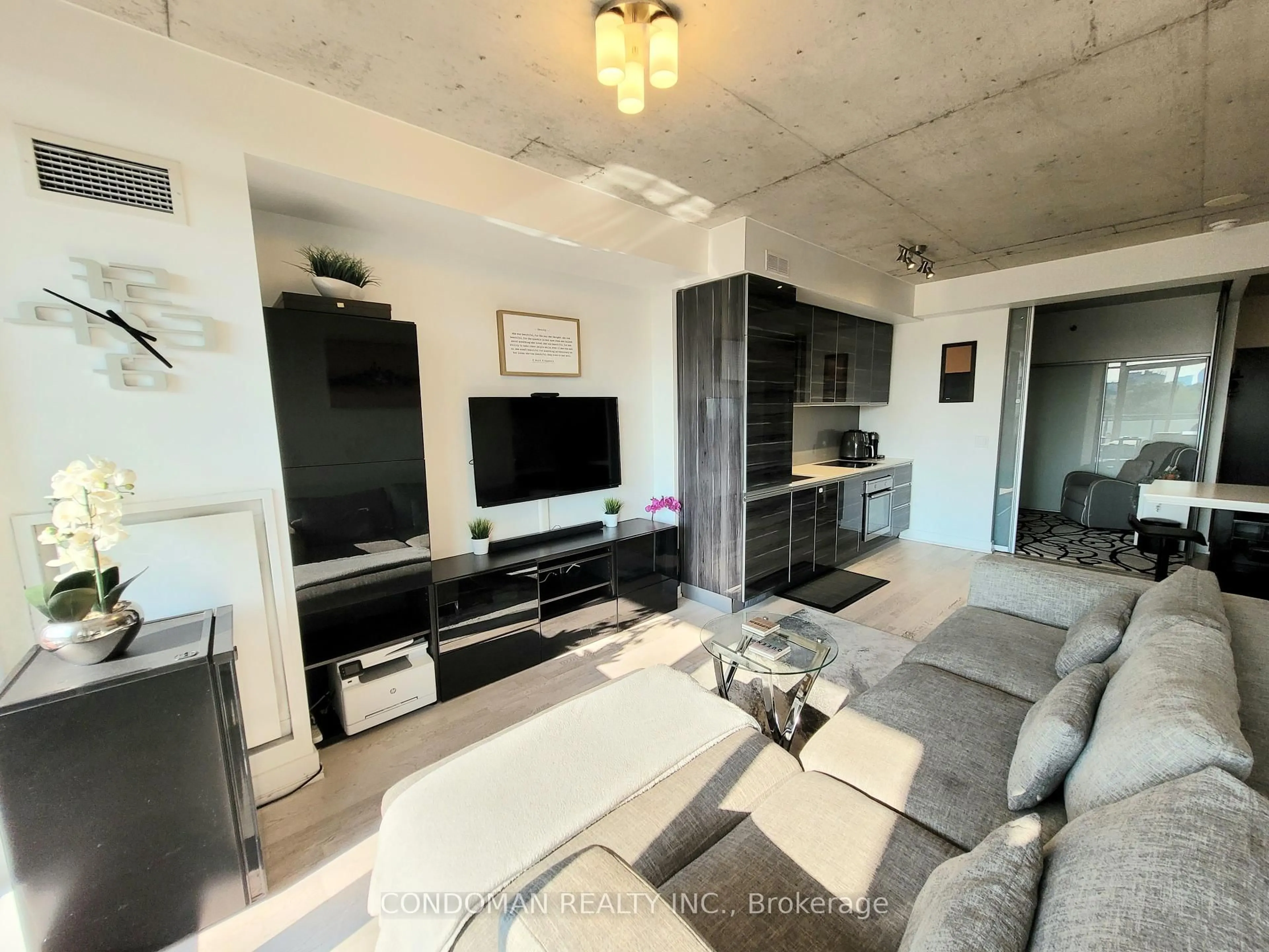 Living room with furniture, unknown for 20 Minowan Miikan Lane #618, Toronto Ontario M6J 0E5