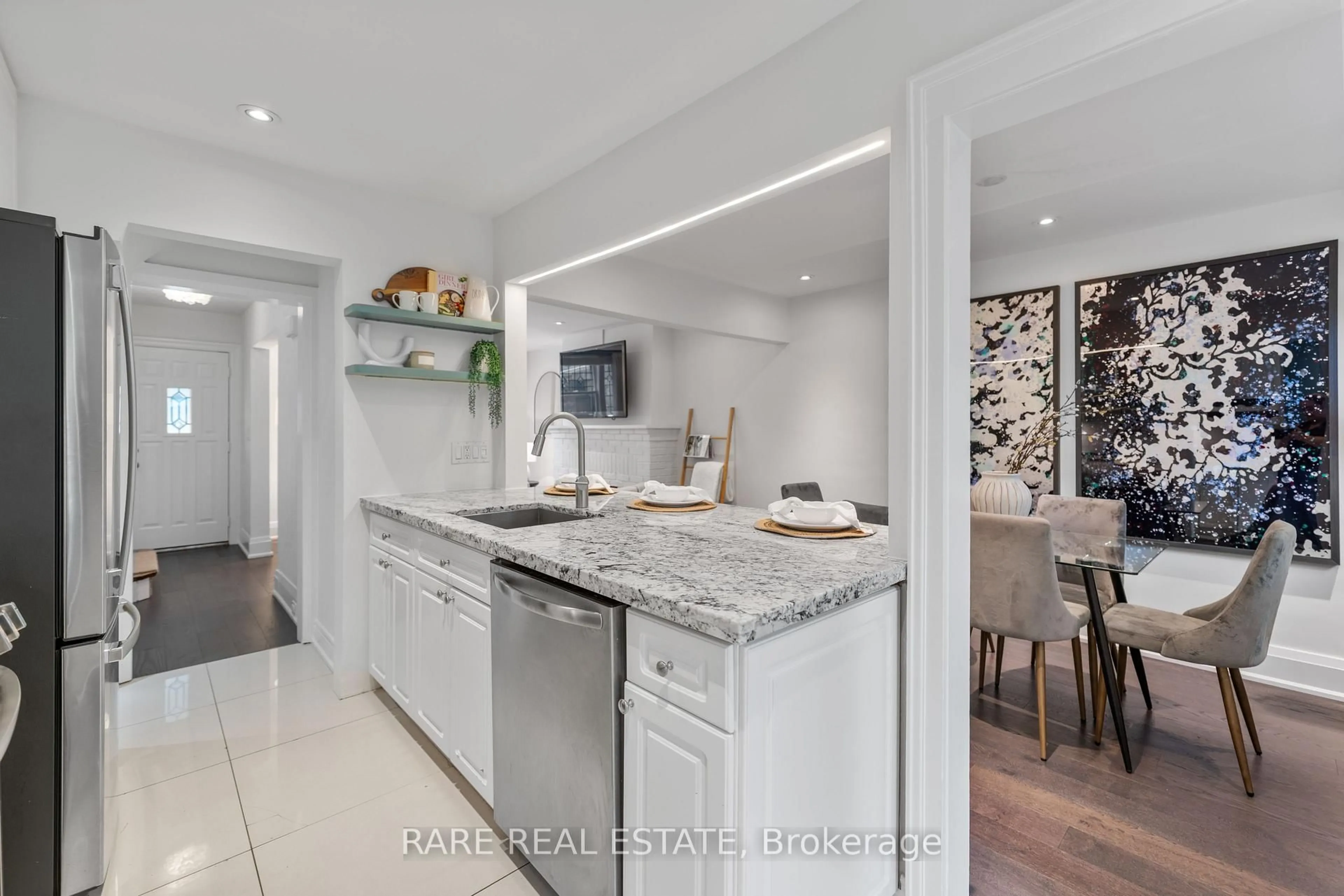 Open concept kitchen, ceramic/tile floor for 234 Woburn Ave, Toronto Ontario M5M 1K9