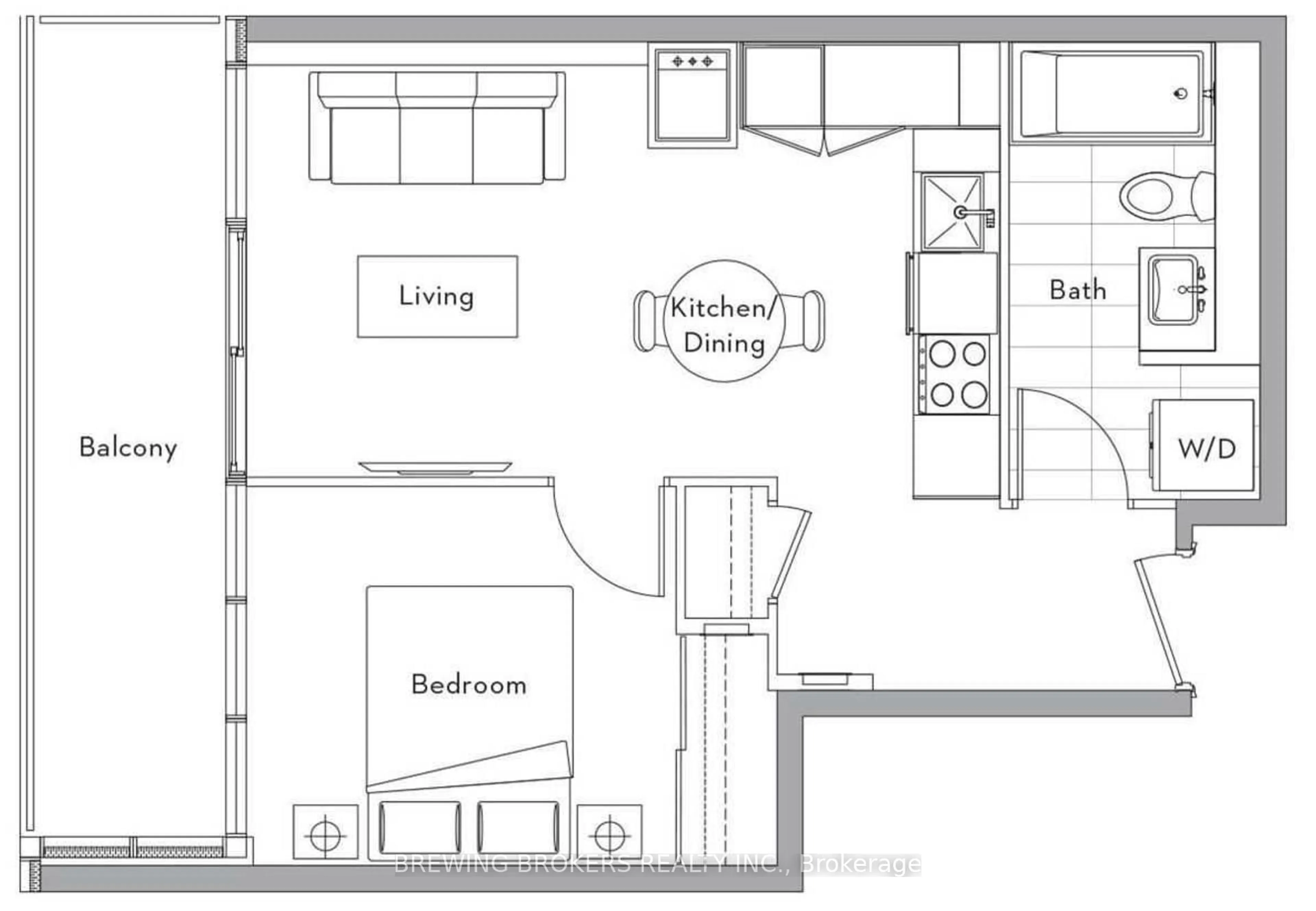 Floor plan for 17 Bathurst St #1503, Toronto Ontario M5V 0N1