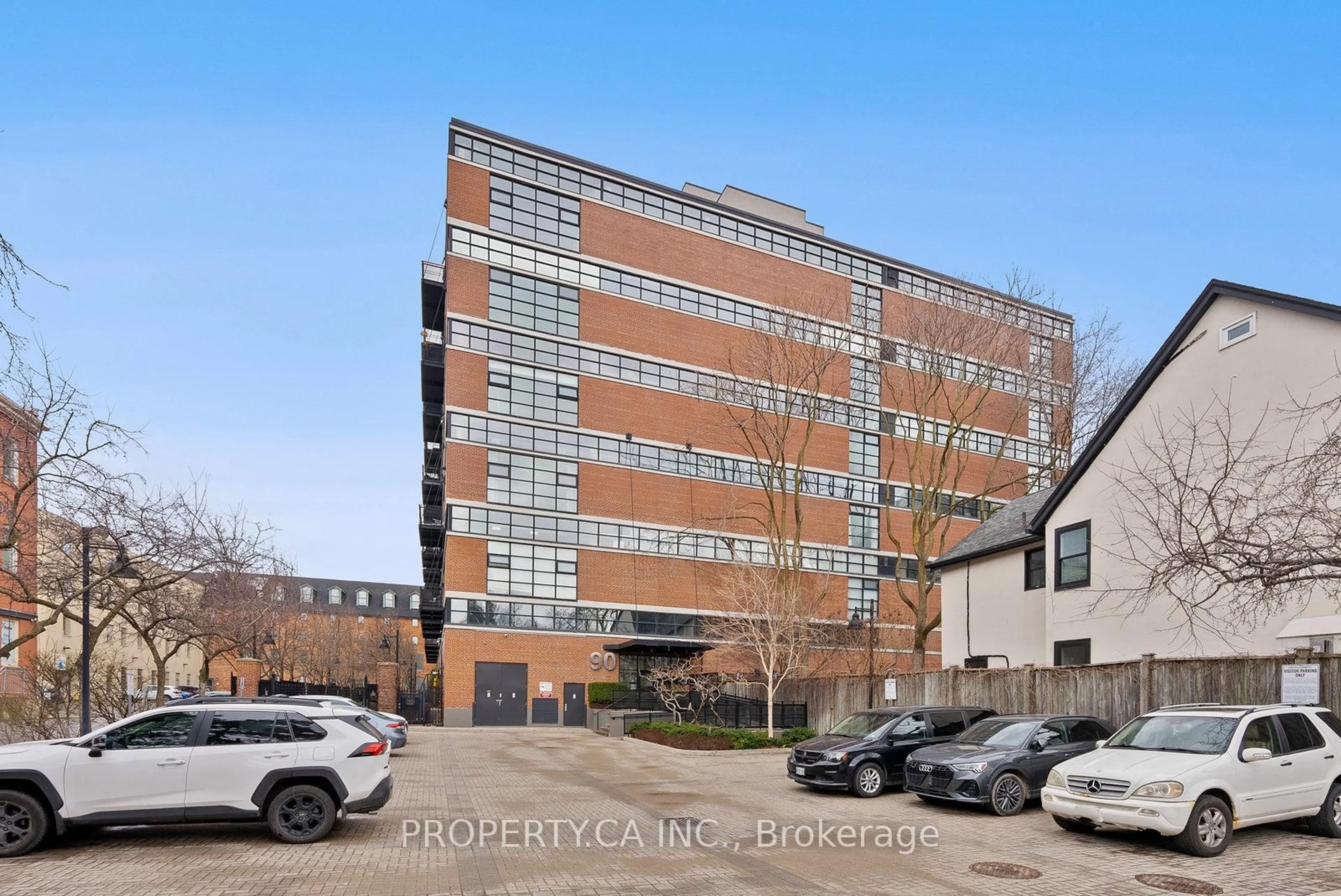 A pic from outside/outdoor area/front of a property/back of a property/a pic from drone, building for 90 Sumach St #606, Toronto Ontario M5A 4R4