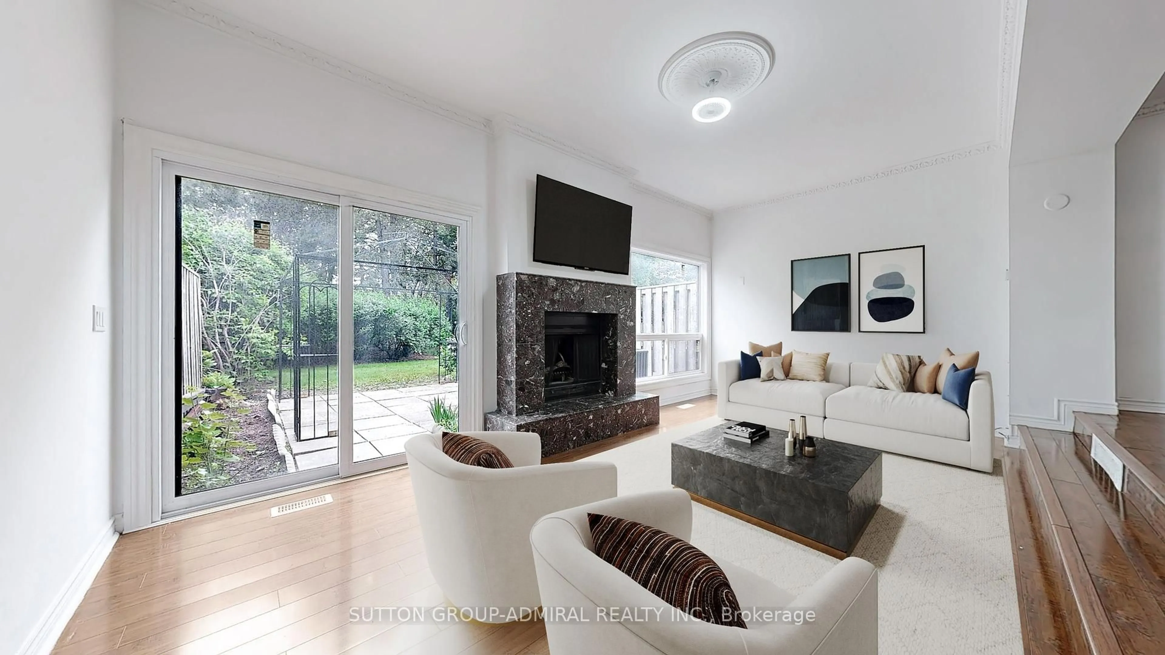 Living room with furniture, ceramic/tile floor for 1305 Steeles Ave, Toronto Ontario M2R 3N2