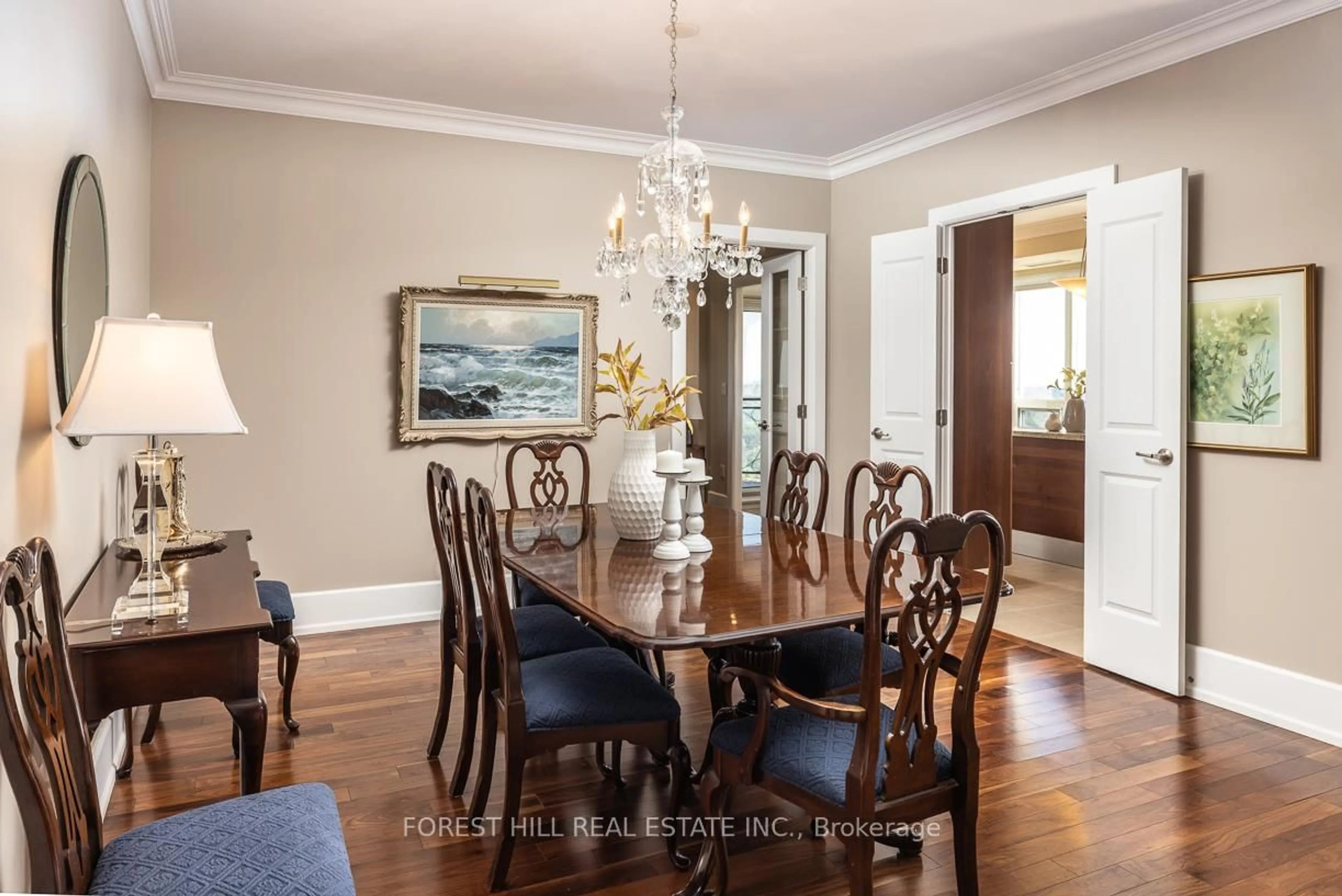 Dining room, wood/laminate floor for 662 Sheppard Ave #1603C, Toronto Ontario M2K 3E6