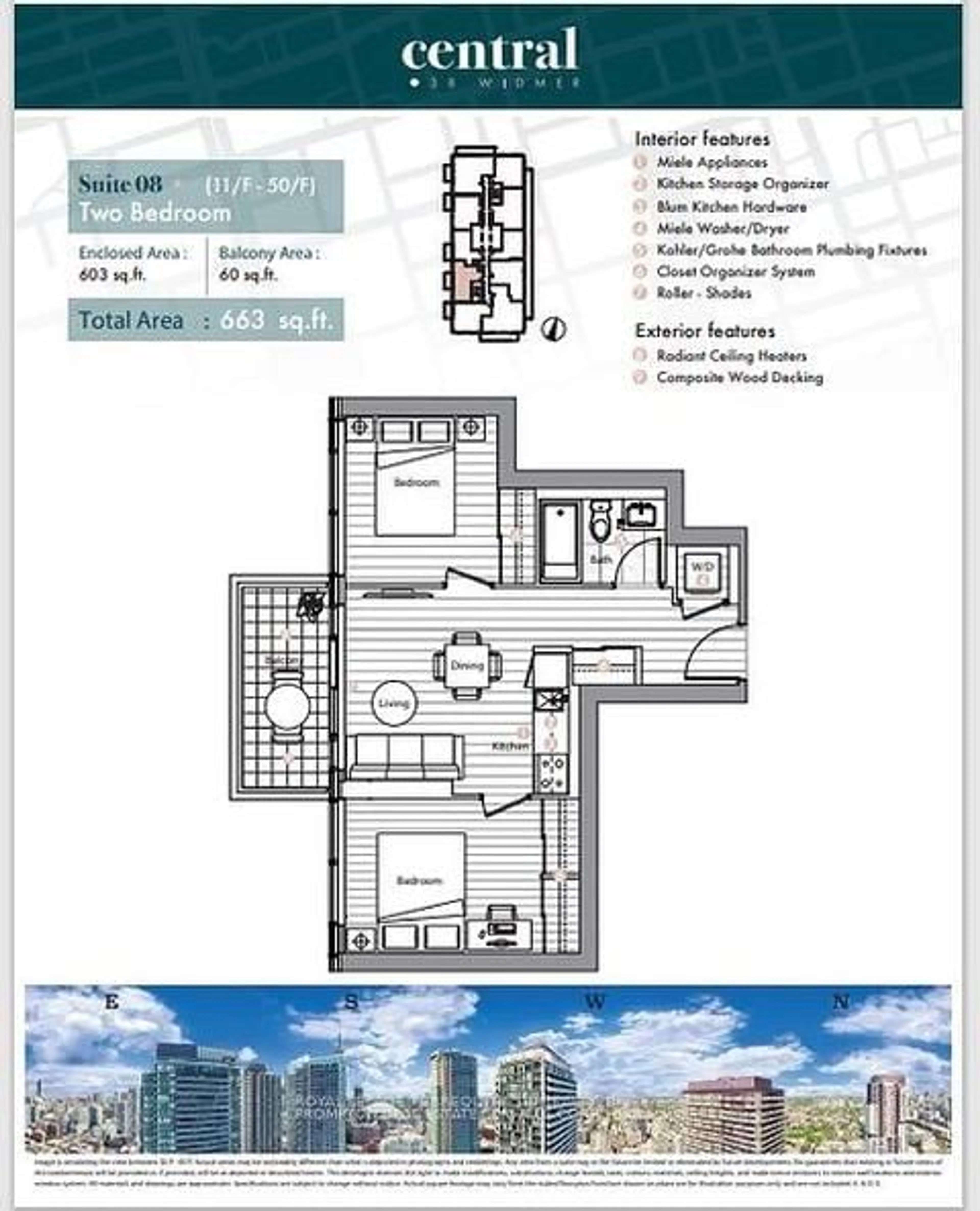 Floor plan for 38 Widmer St #1508, Toronto Ontario M5V 0P7