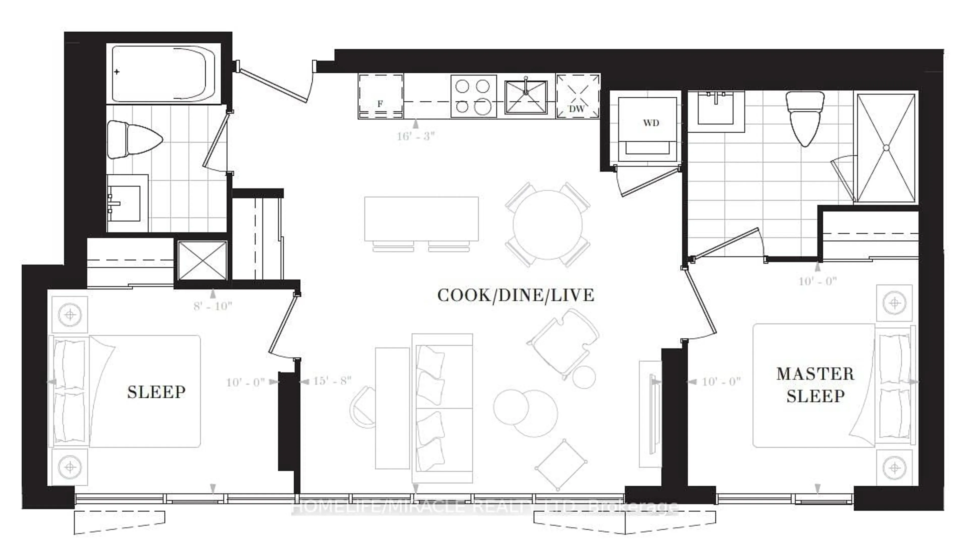 Floor plan for 15 Mercer St #1901, Toronto Ontario M5V 0T8