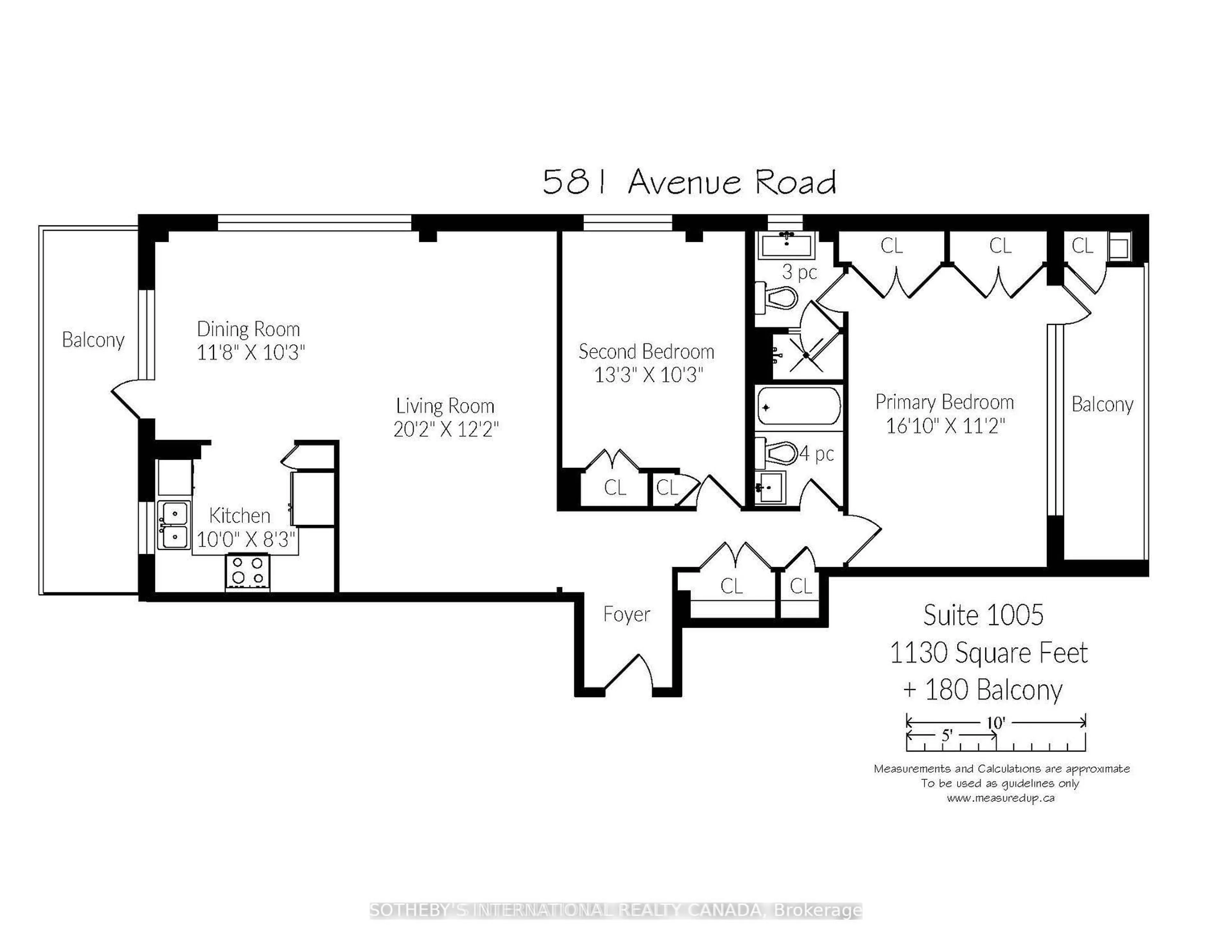 Floor plan for 581 Avenue Rd #1005, Toronto Ontario M4V 2K4