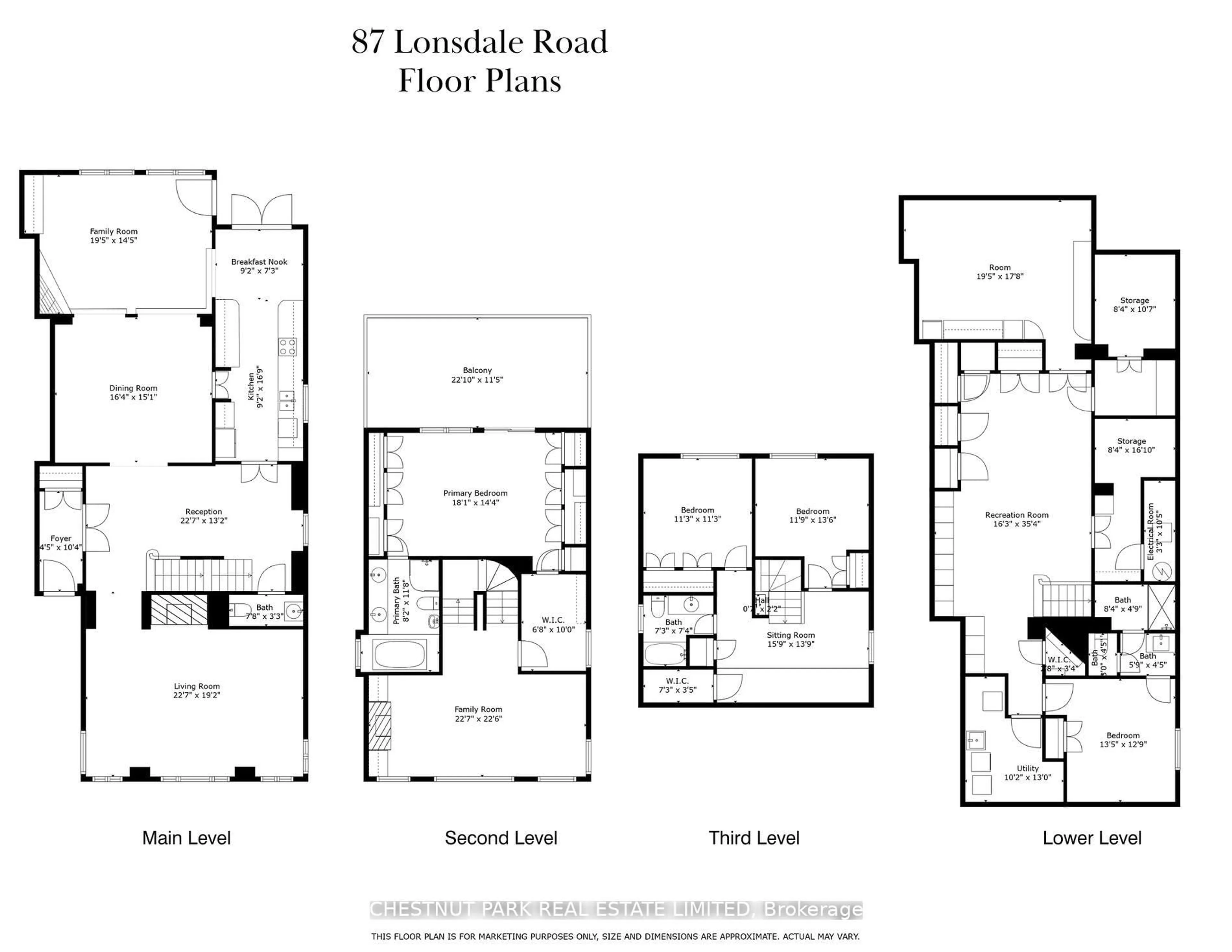Floor plan for 87 Lonsdale Rd, Toronto Ontario M4V 1W4