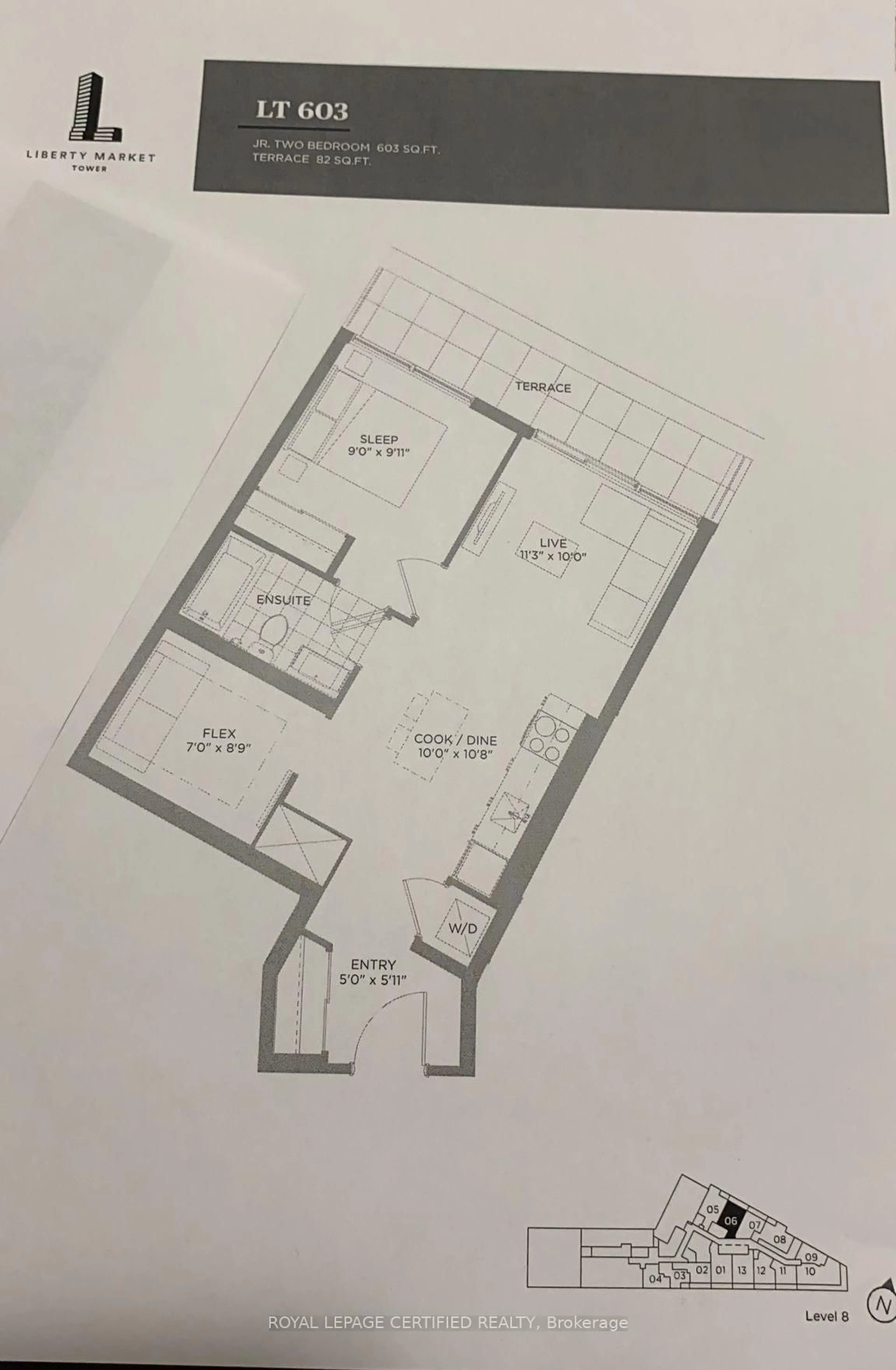 Floor plan for 135 East Liberty St #806, Toronto Ontario M6K 0G7