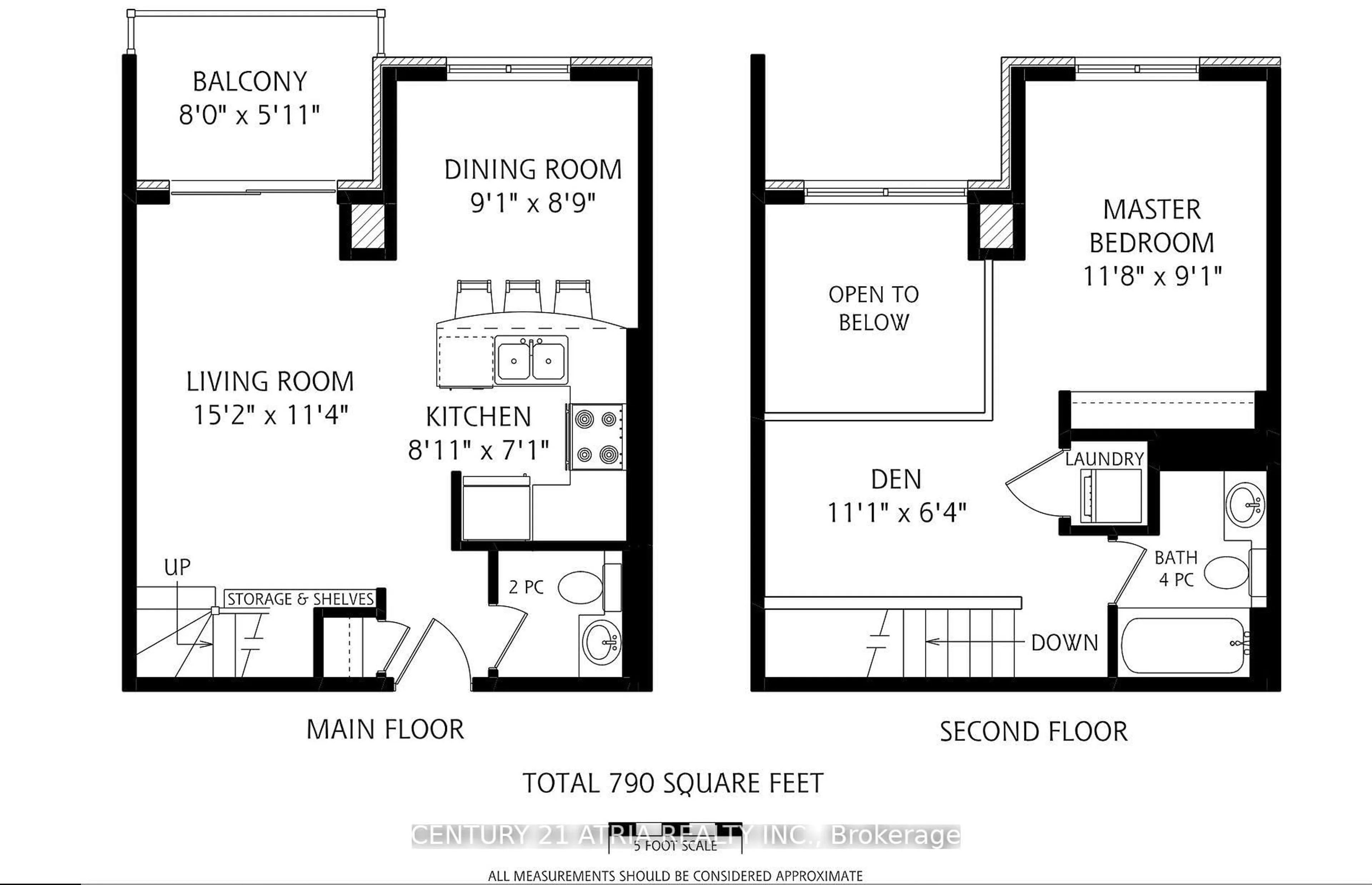 Floor plan for 800 King St #215, Toronto Ontario M5V 3M7