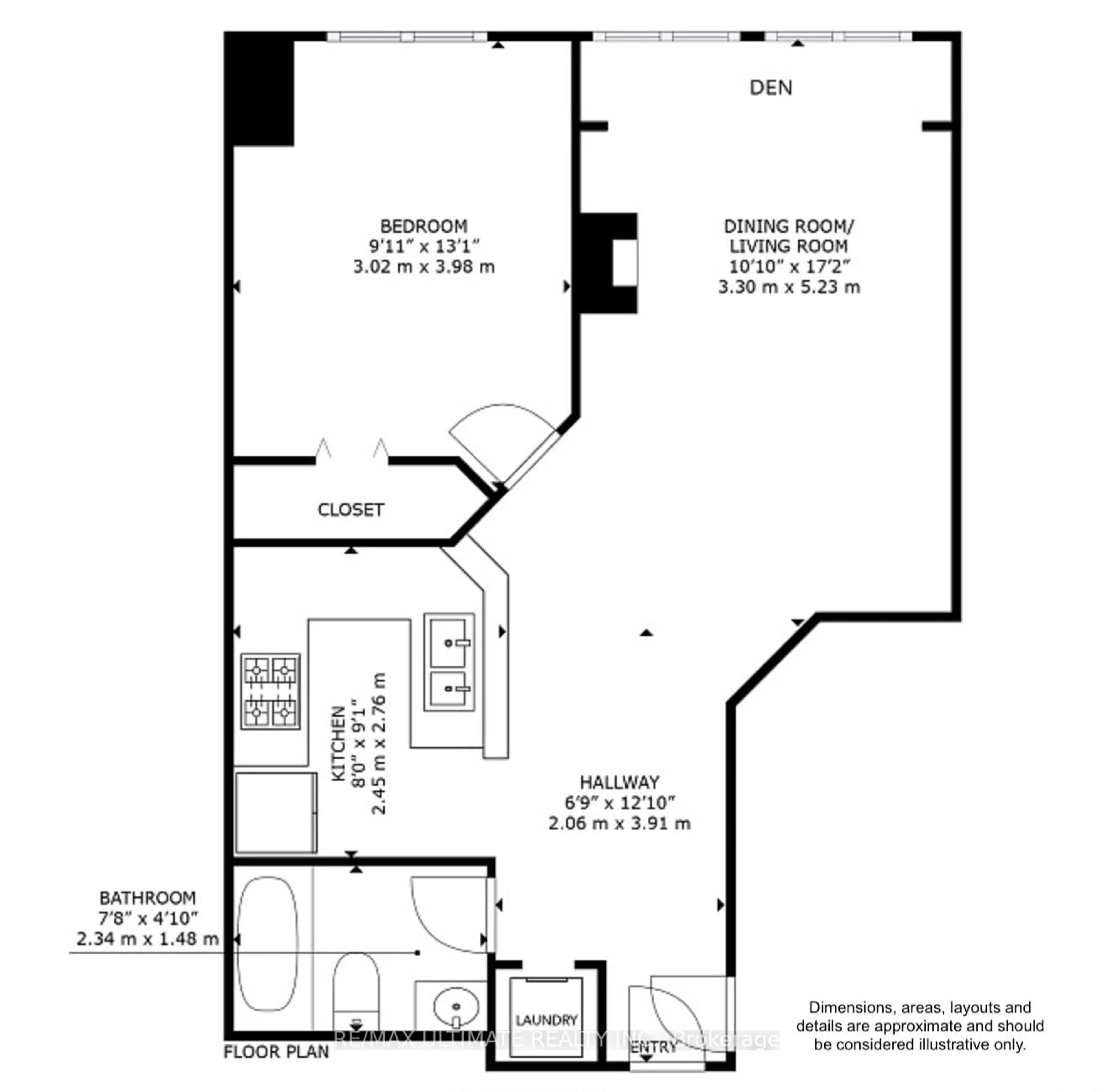 Floor plan for 25 Grenville St #1010, Toronto Ontario M4Y 2X5