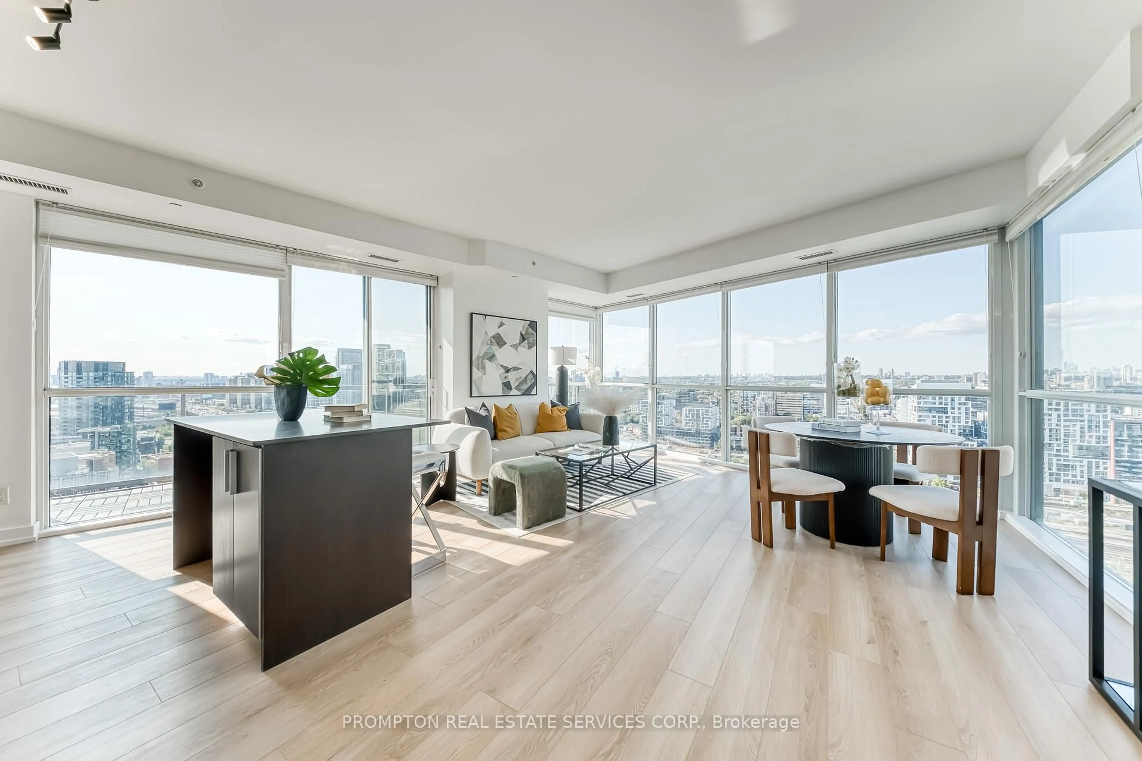 Living room with furniture, wood/laminate floor for 20 Bruyeres Mews #2902, Toronto Ontario M5V 0G8