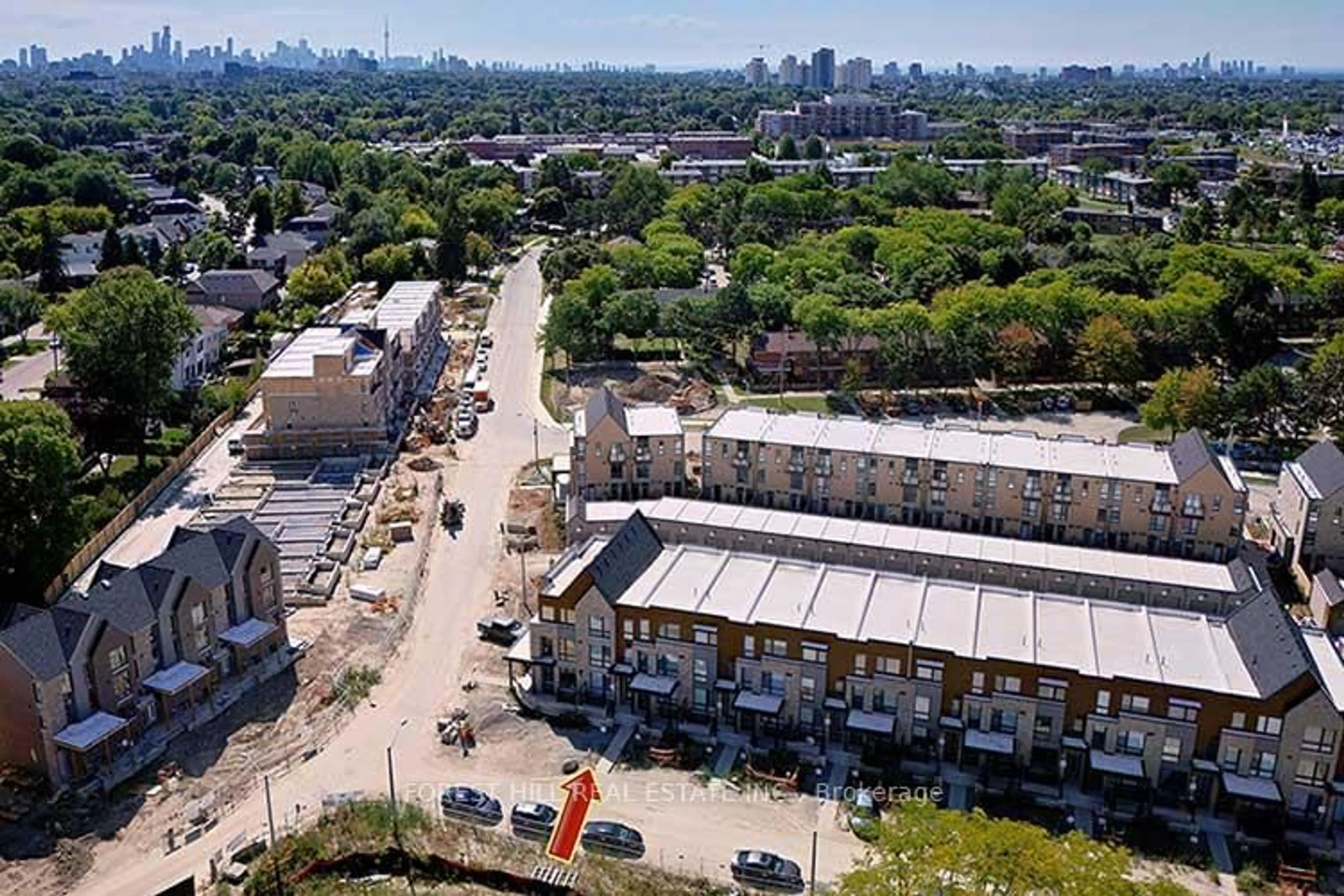 A pic from outside/outdoor area/front of a property/back of a property/a pic from drone, city buildings view from balcony for 4 Deep Roots Terr, Toronto Ontario M6A 2M2