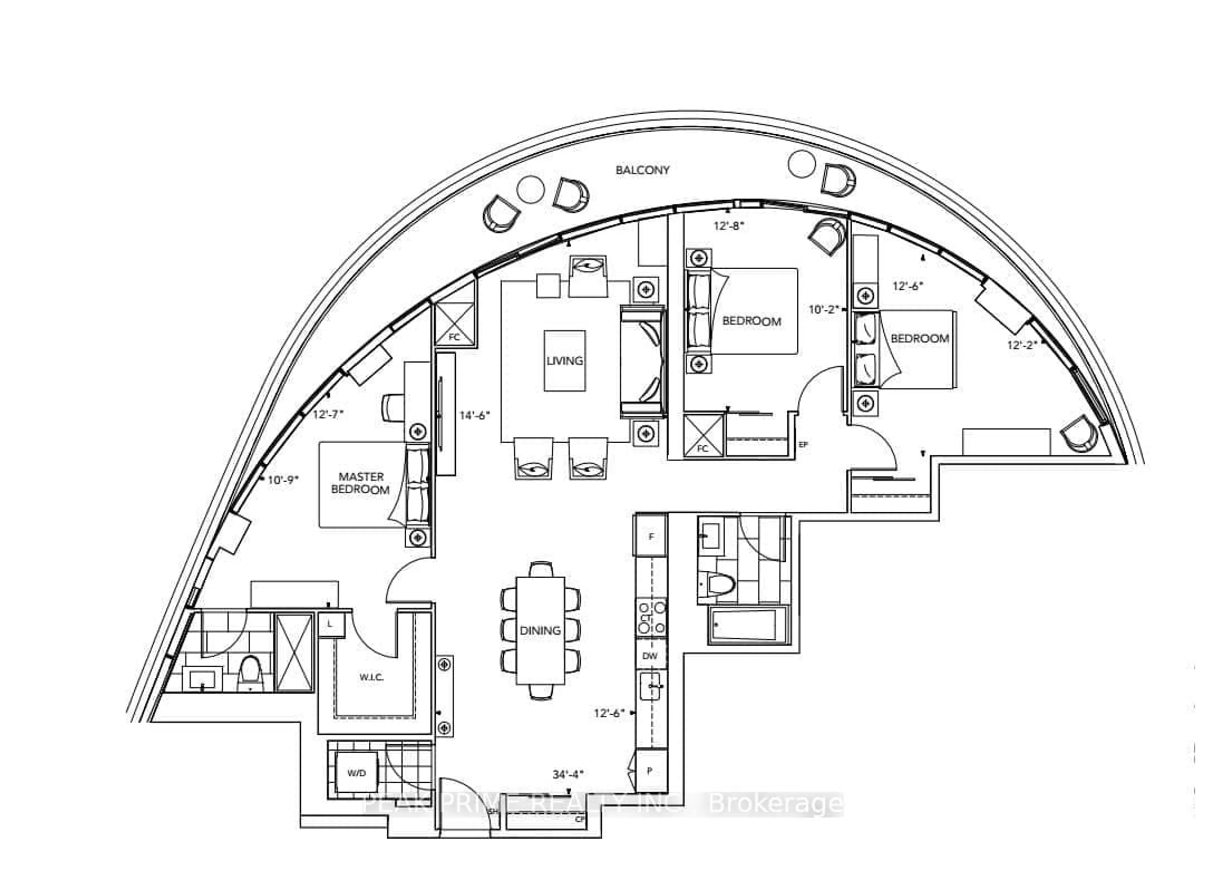 Floor plan for 585 Bloor St #4218, Toronto Ontario M4W 0B3