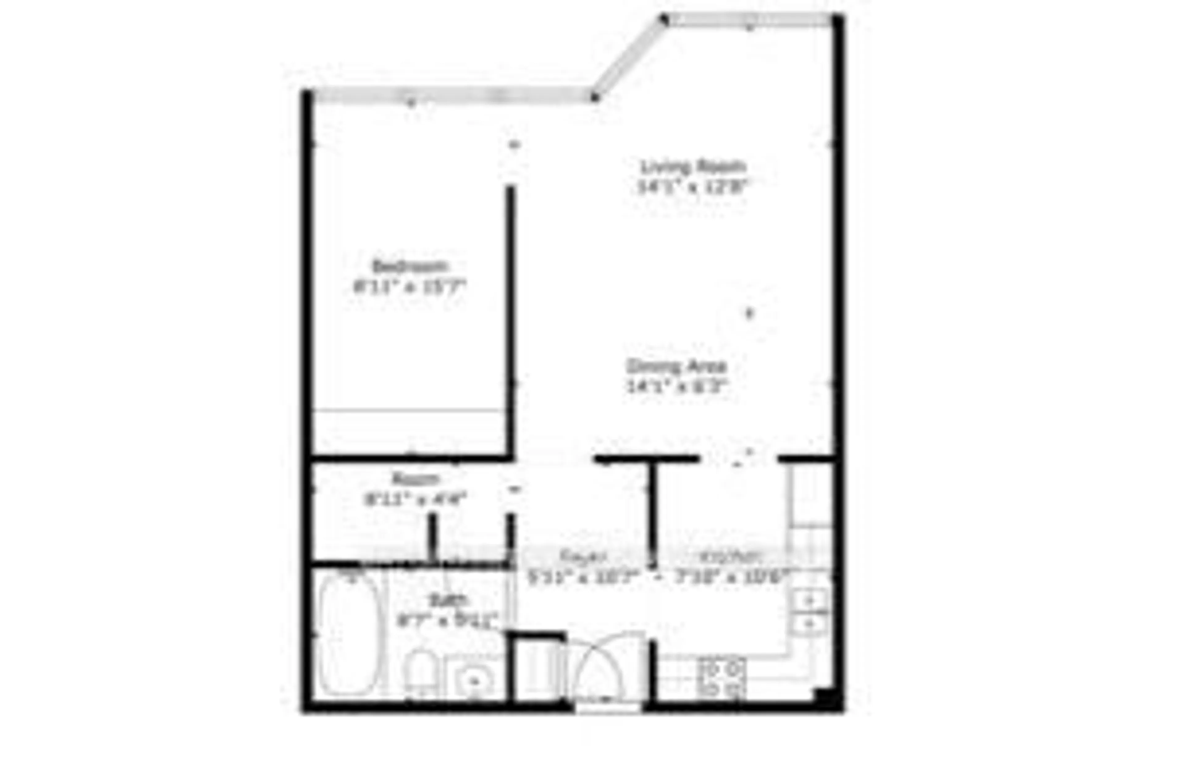 Floor plan for 65 Harbour Sq #1305, Toronto Ontario M5J 2L4