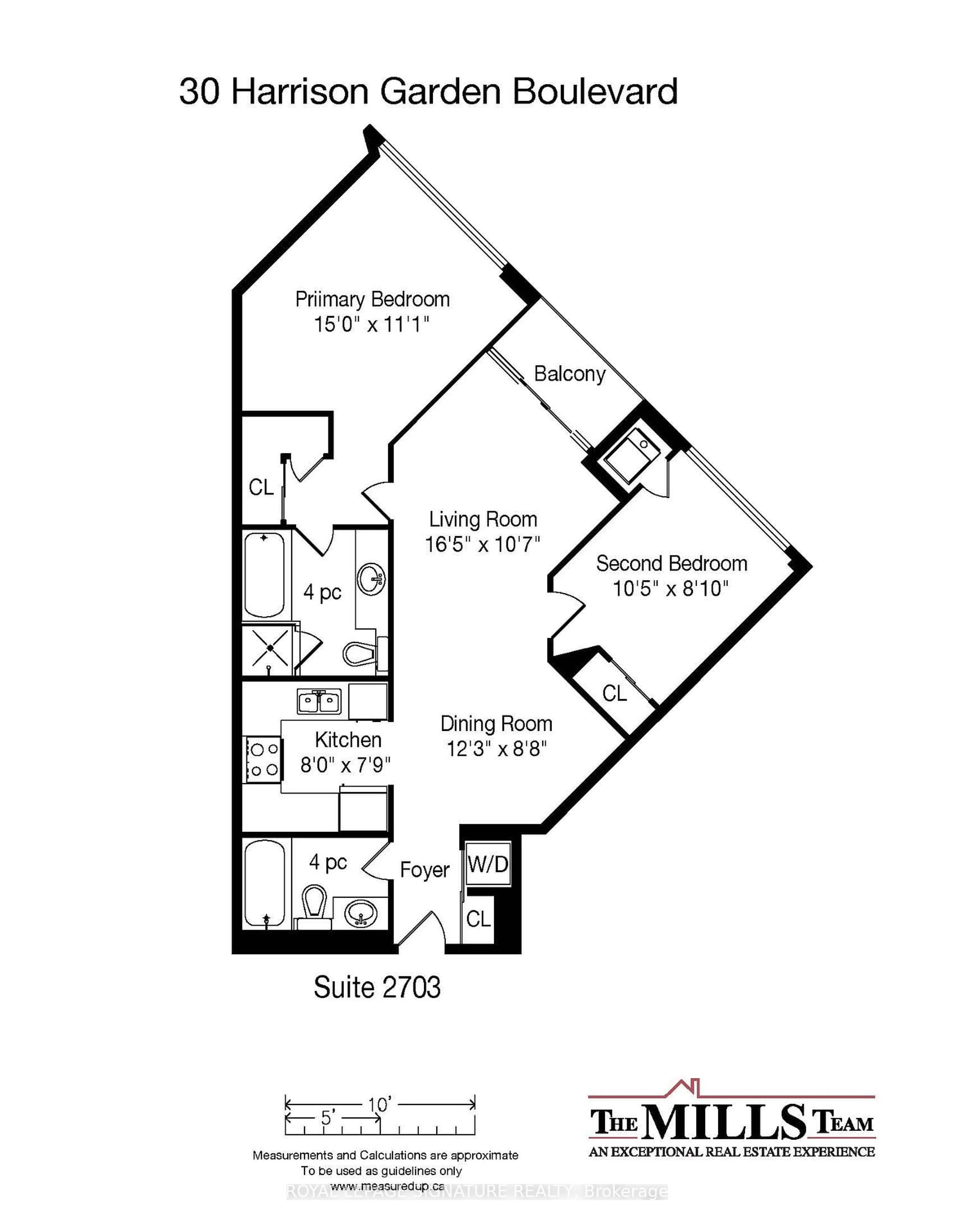 Floor plan for 30 Harrison Garden Blvd #2703, Toronto Ontario M2N 7A9