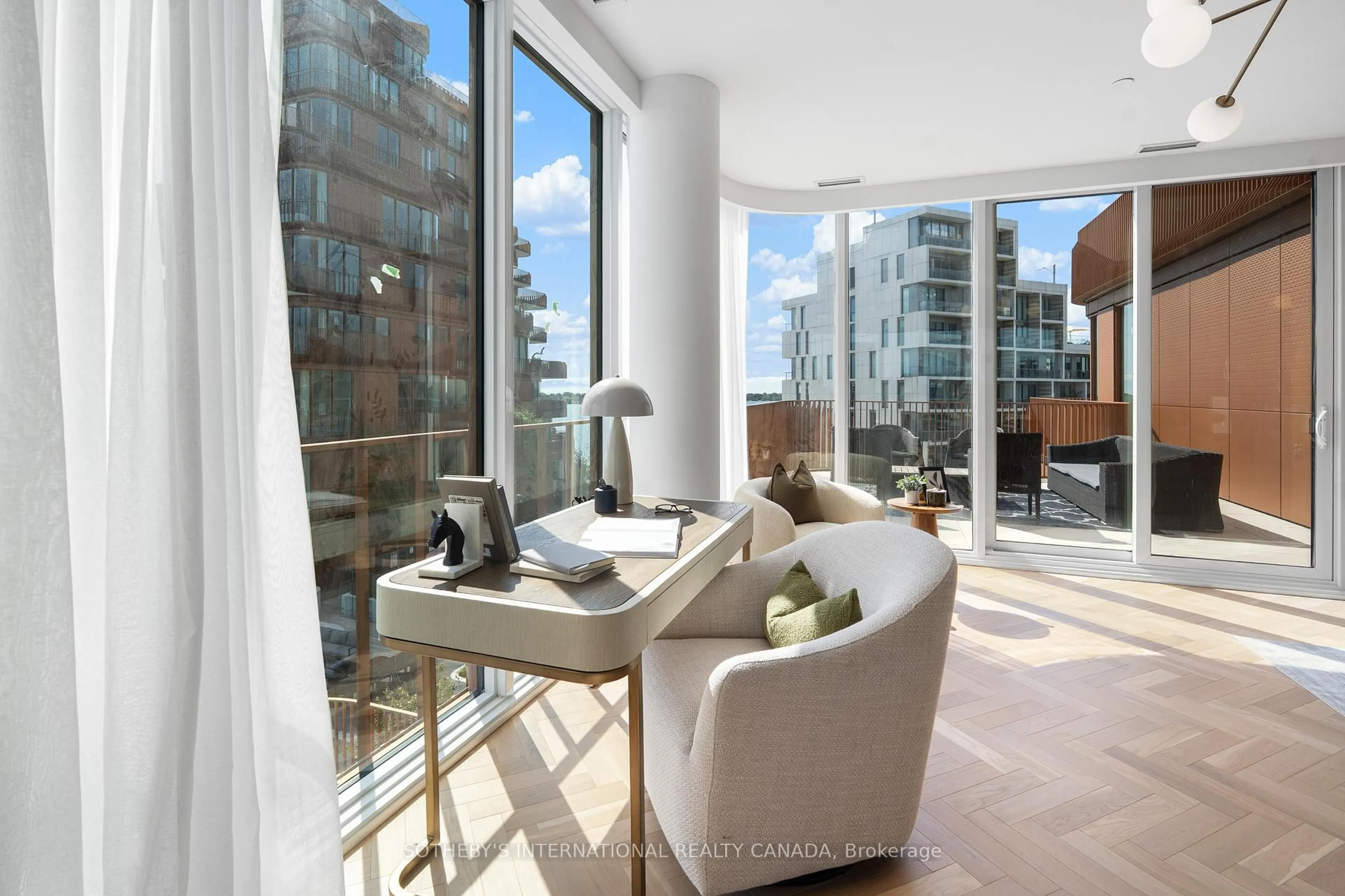 Living room with furniture, unknown for 155 Merchants' Wharf, Toronto Ontario M5A 0Y4
