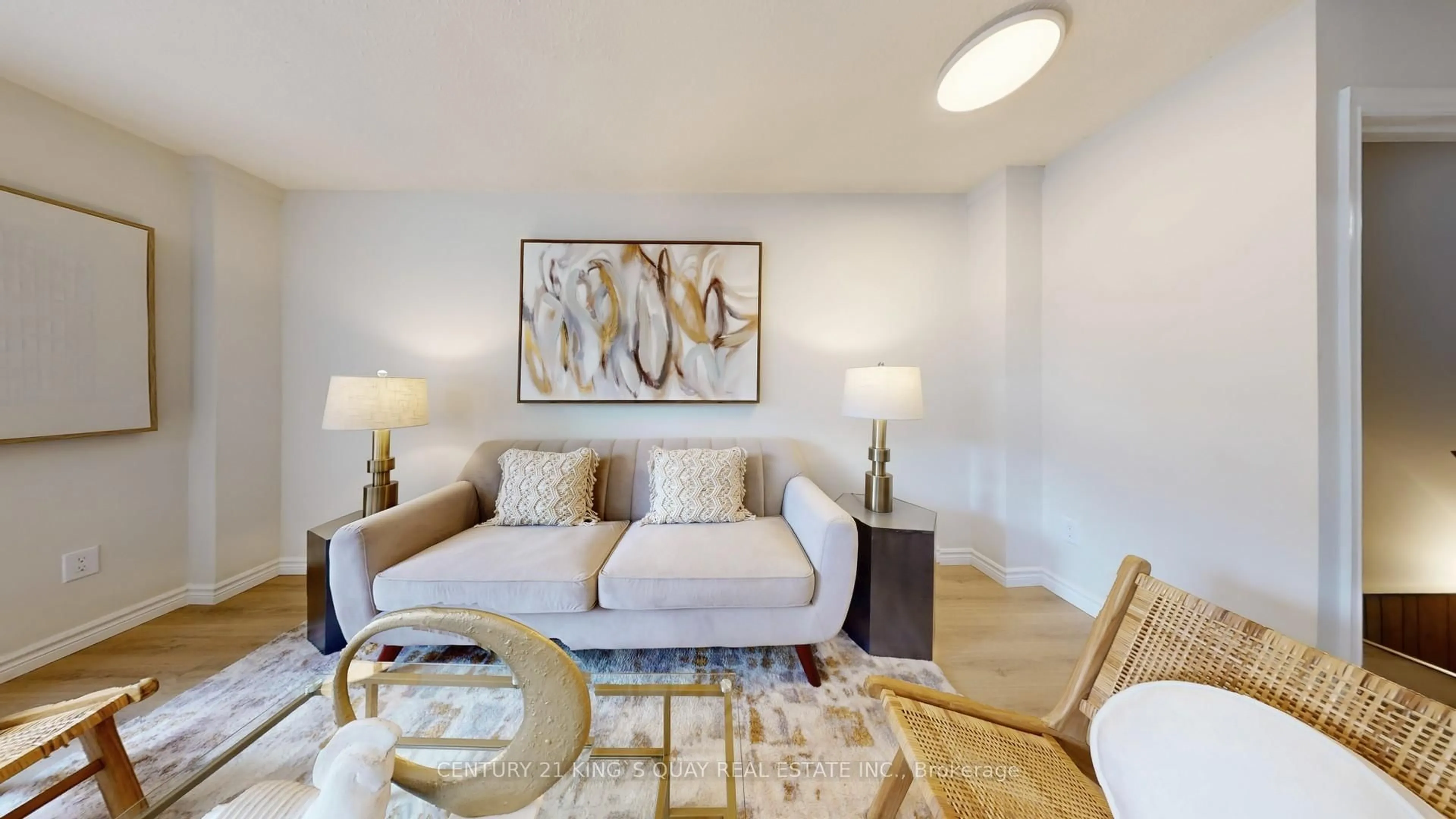 Living room with furniture, wood/laminate floor for 81 Elsa Vine Way, Toronto Ontario M2J 4H8