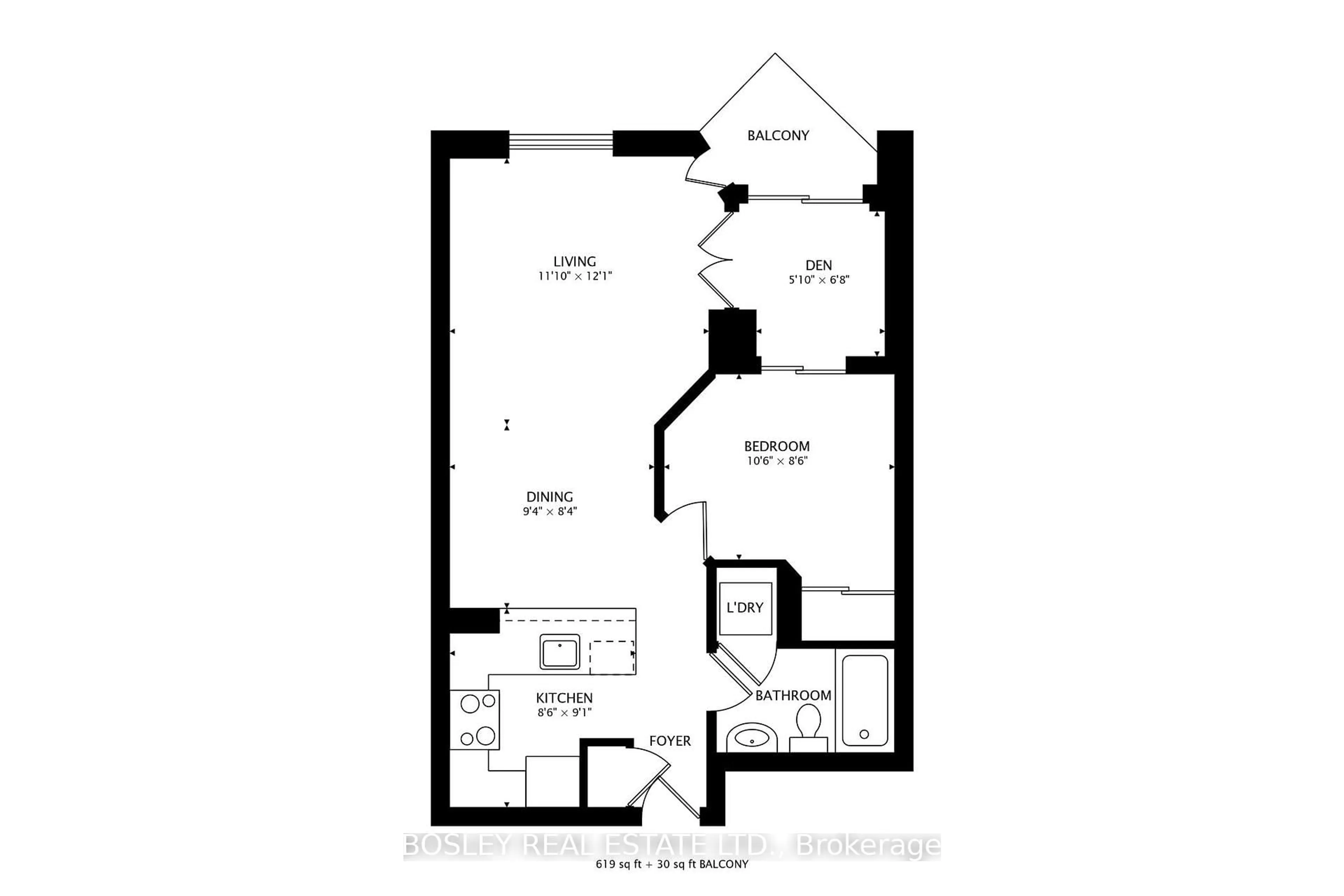 Floor plan for 85 Bloor St #1007, Toronto Ontario M4W 3Y1