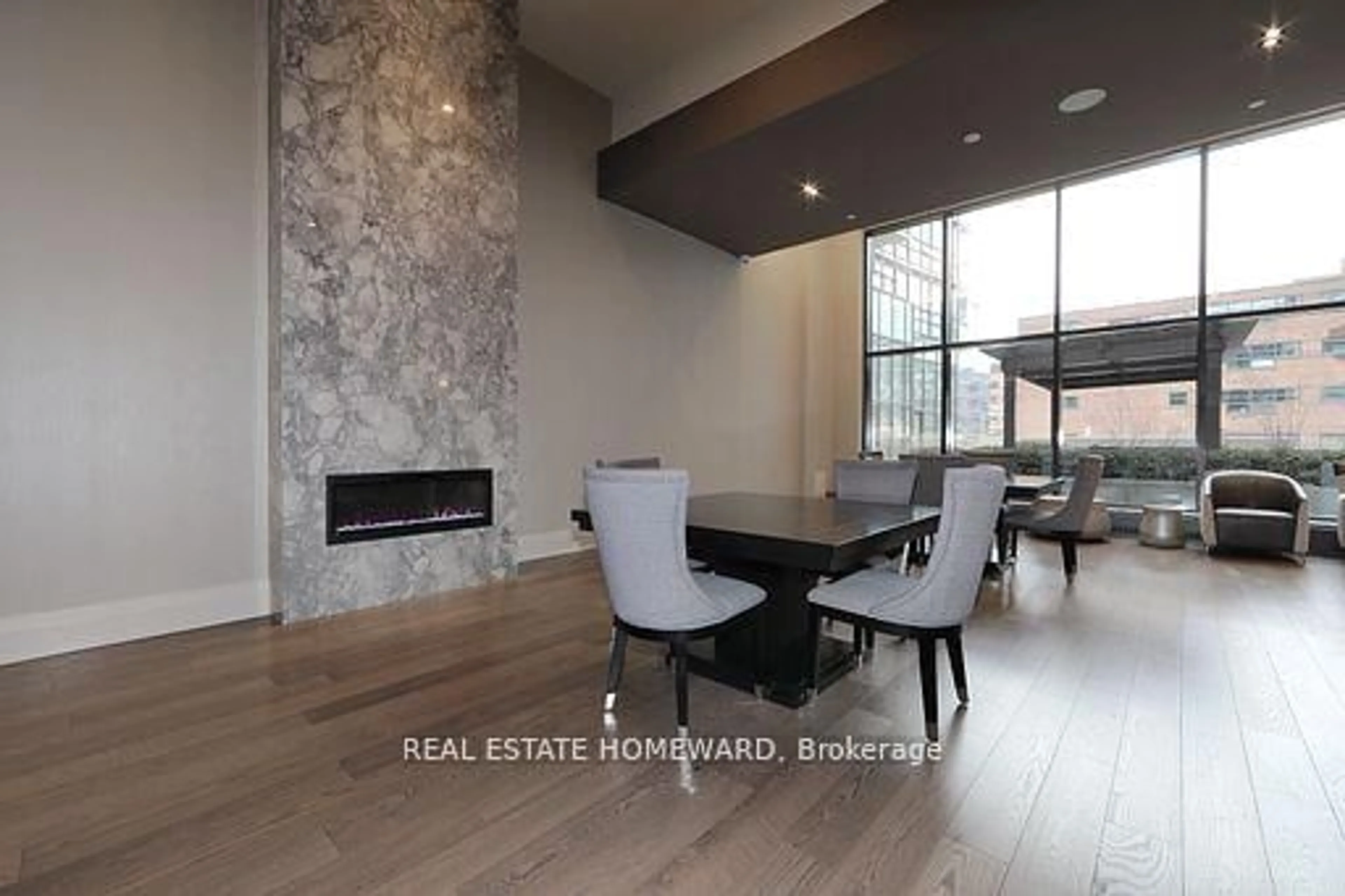 Dining room, wood/laminate floor for 460 Adelaide St #609, Toronto Ontario M5A 0E7