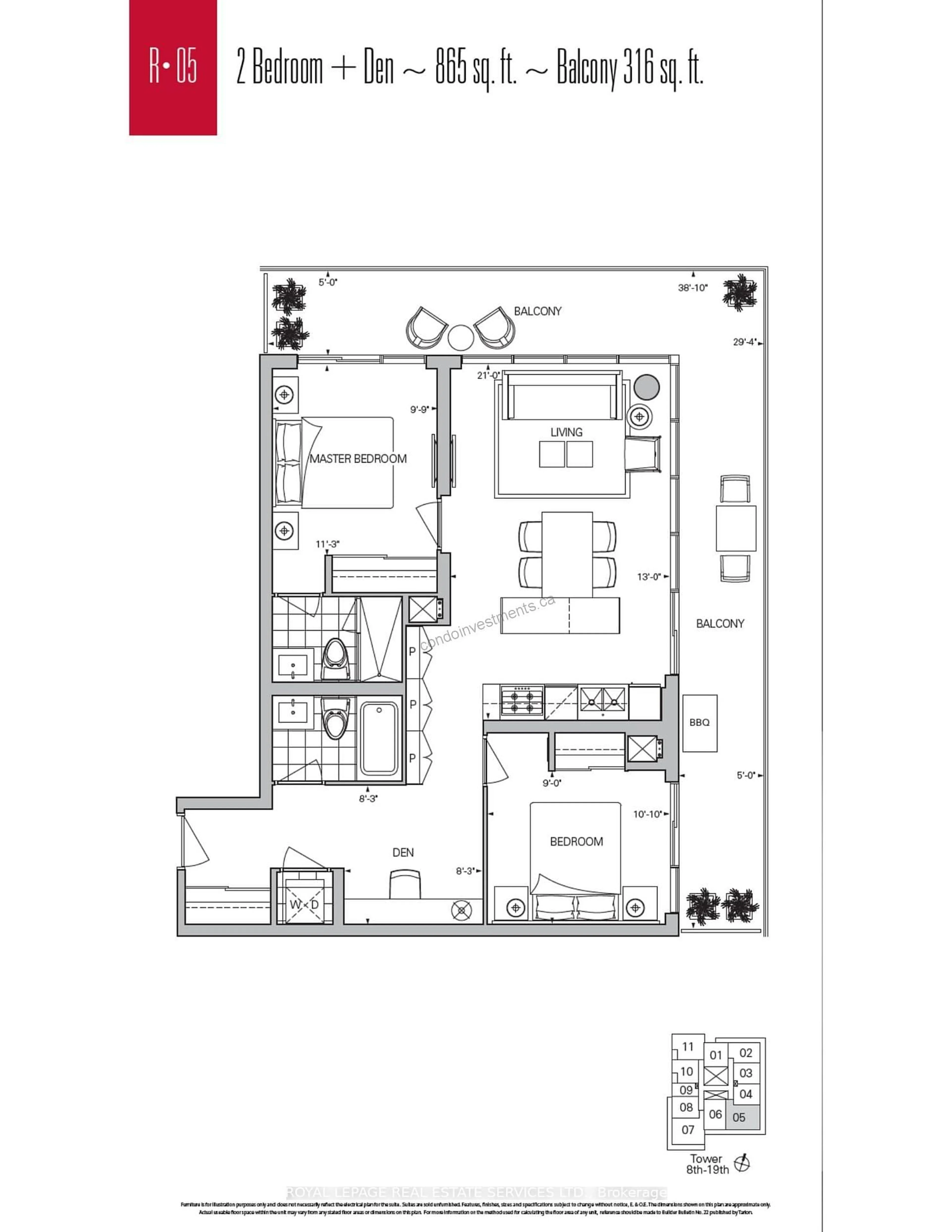 Floor plan for 501 St Clair Ave #905, Toronto Ontario M5P 0A2
