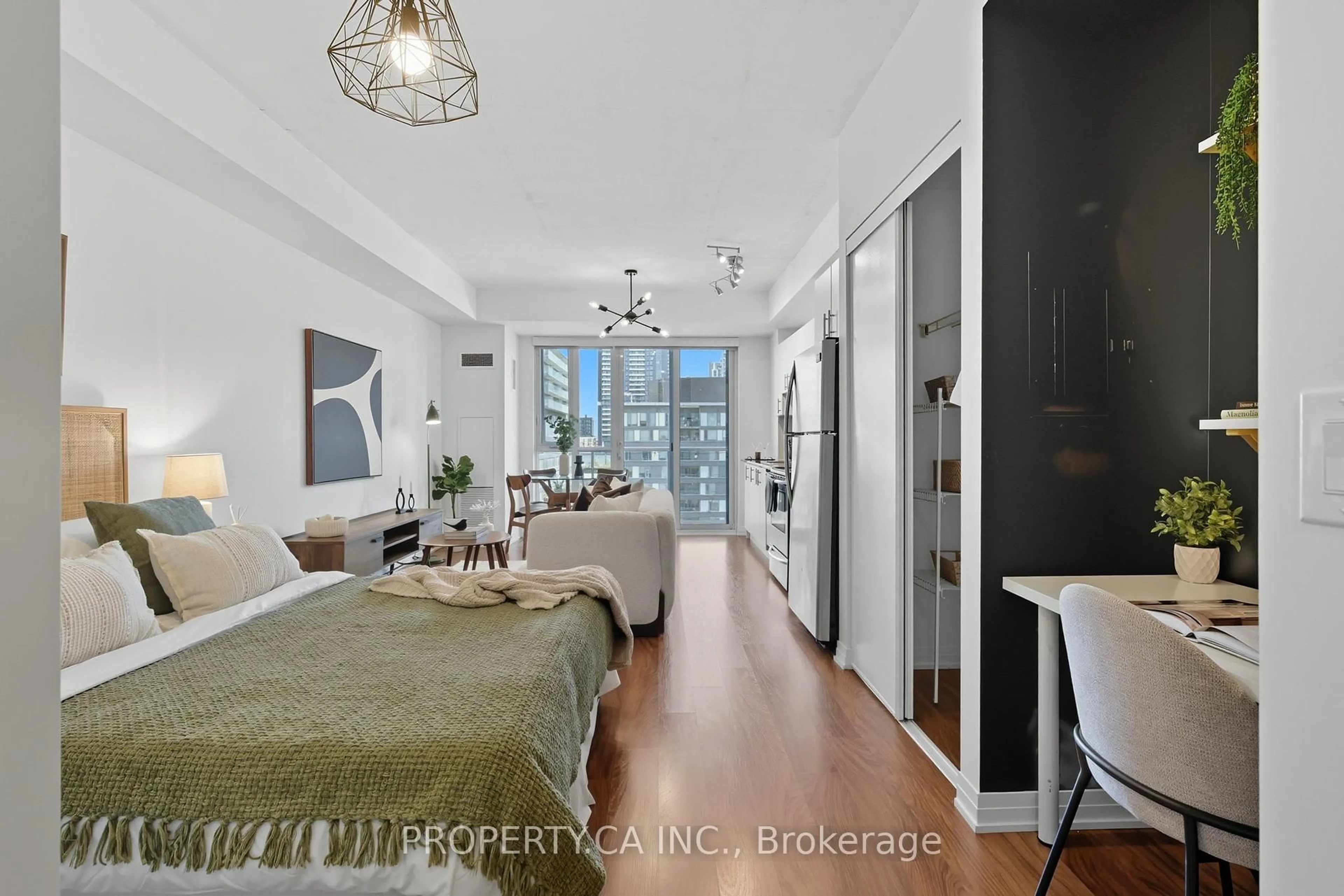 Bedroom with bed, unknown for 25 Cole St #720, Toronto Ontario M5A 4M3